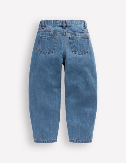 Barrel Leg Jeans-Mid Vintage Denim-2