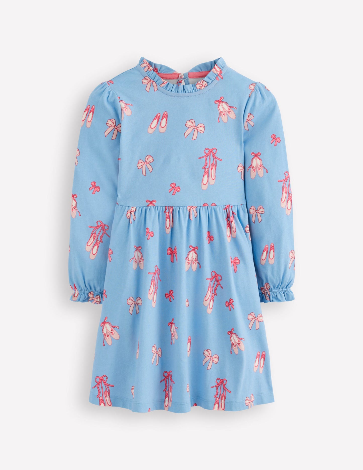 Blouson Sleeve Jersey Dress-Pale Blue Ballet Shoes