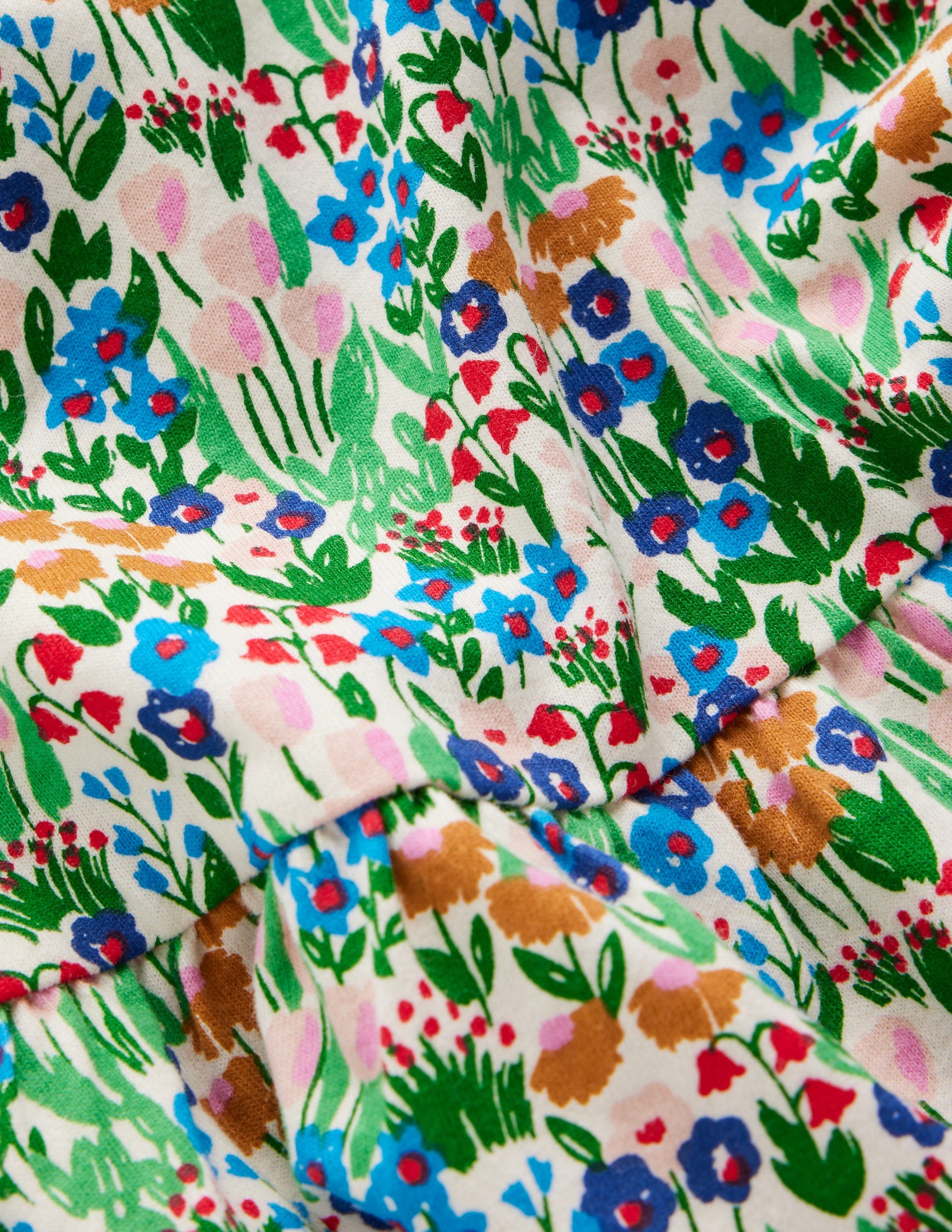 Blouson Sleeve Jersey Dress-Kingfisher Spring Flowerbed-3