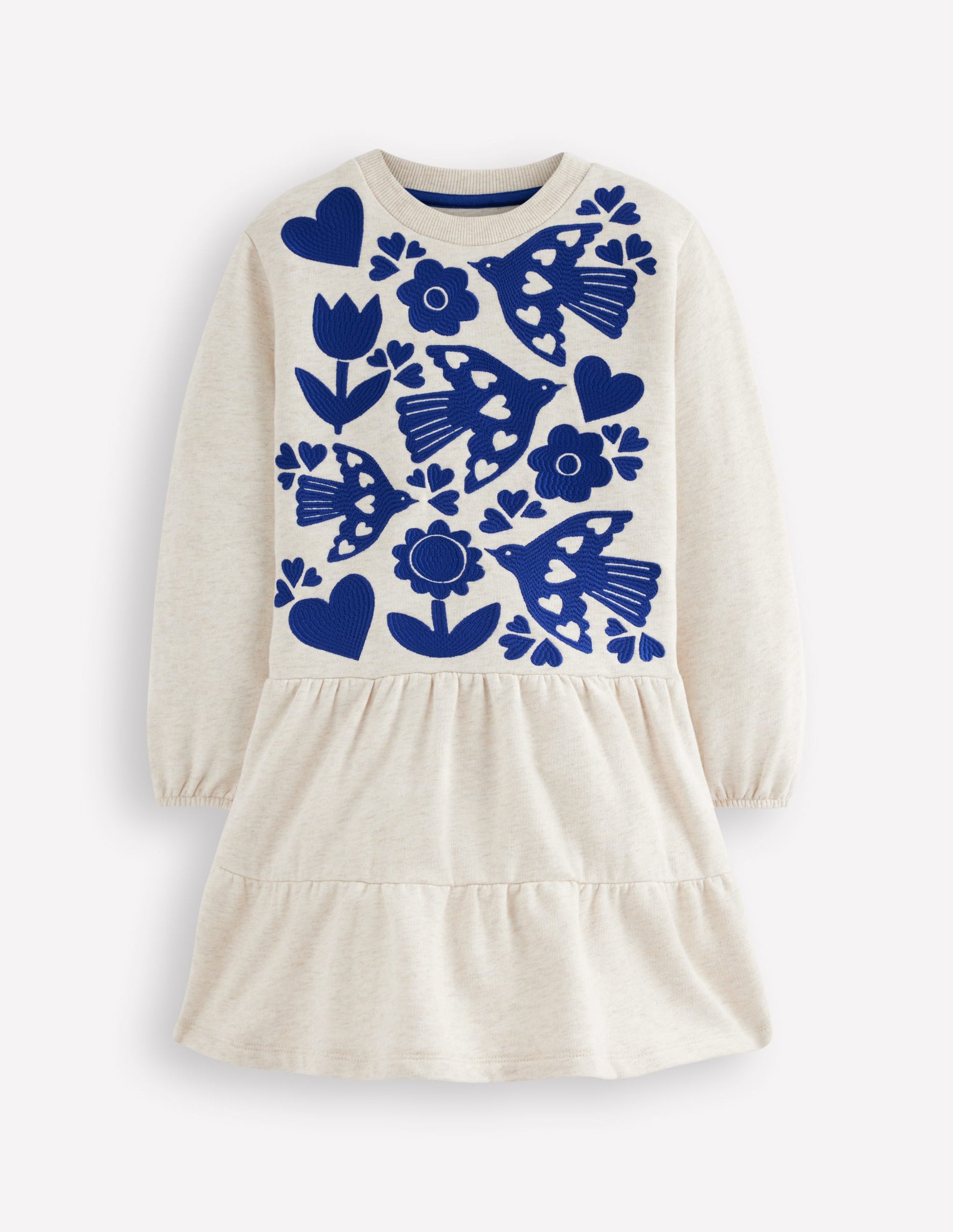 Drop Waist Sweatshirt Dress-Oatmeal Marl Appliqu | Boden USA Drop Waist Sweatshirt Dress-Oatmeal Marl Appliqu | Boden USA