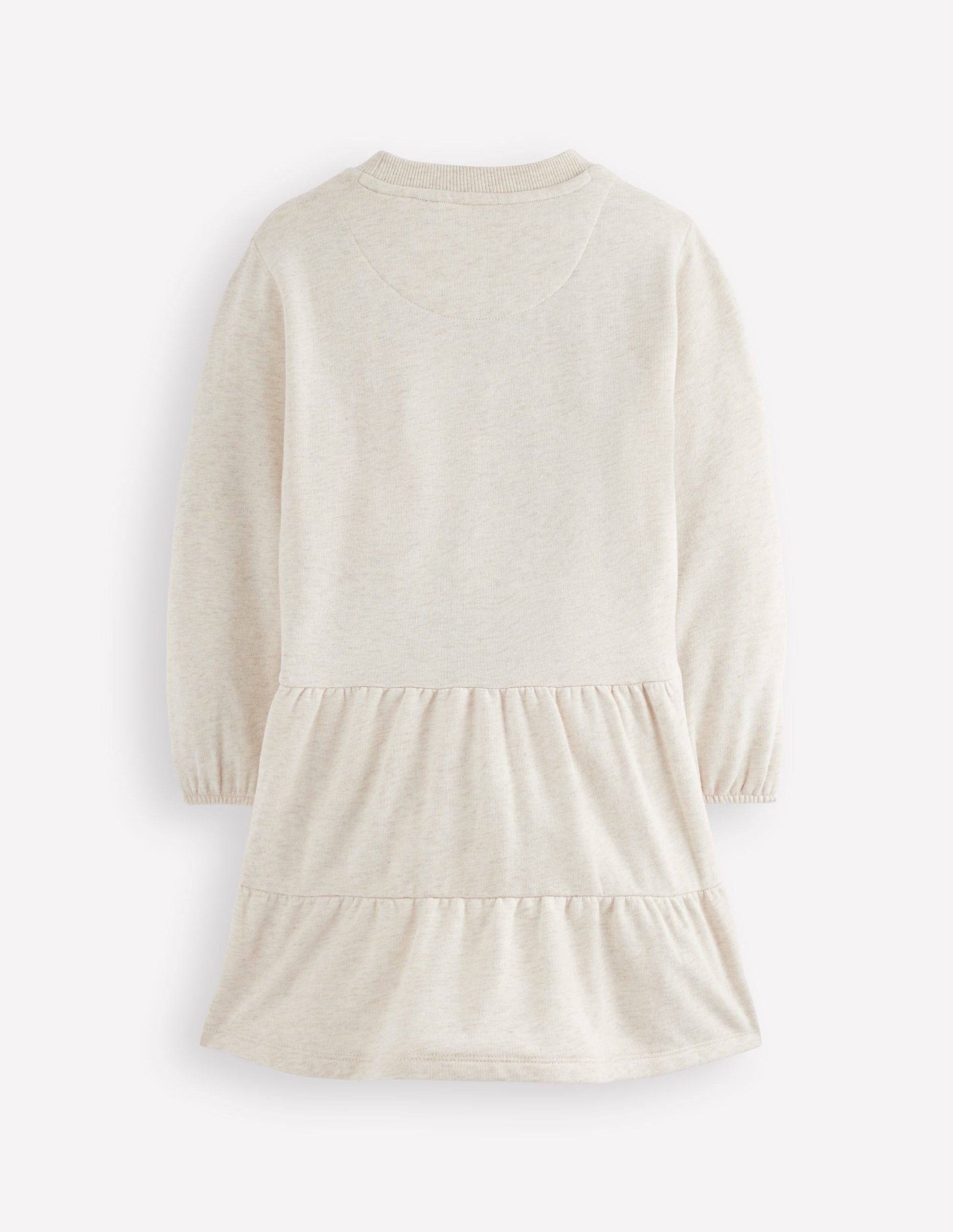 Drop Waist Sweatshirt Dress-Oatmeal Marl Appliqué-3