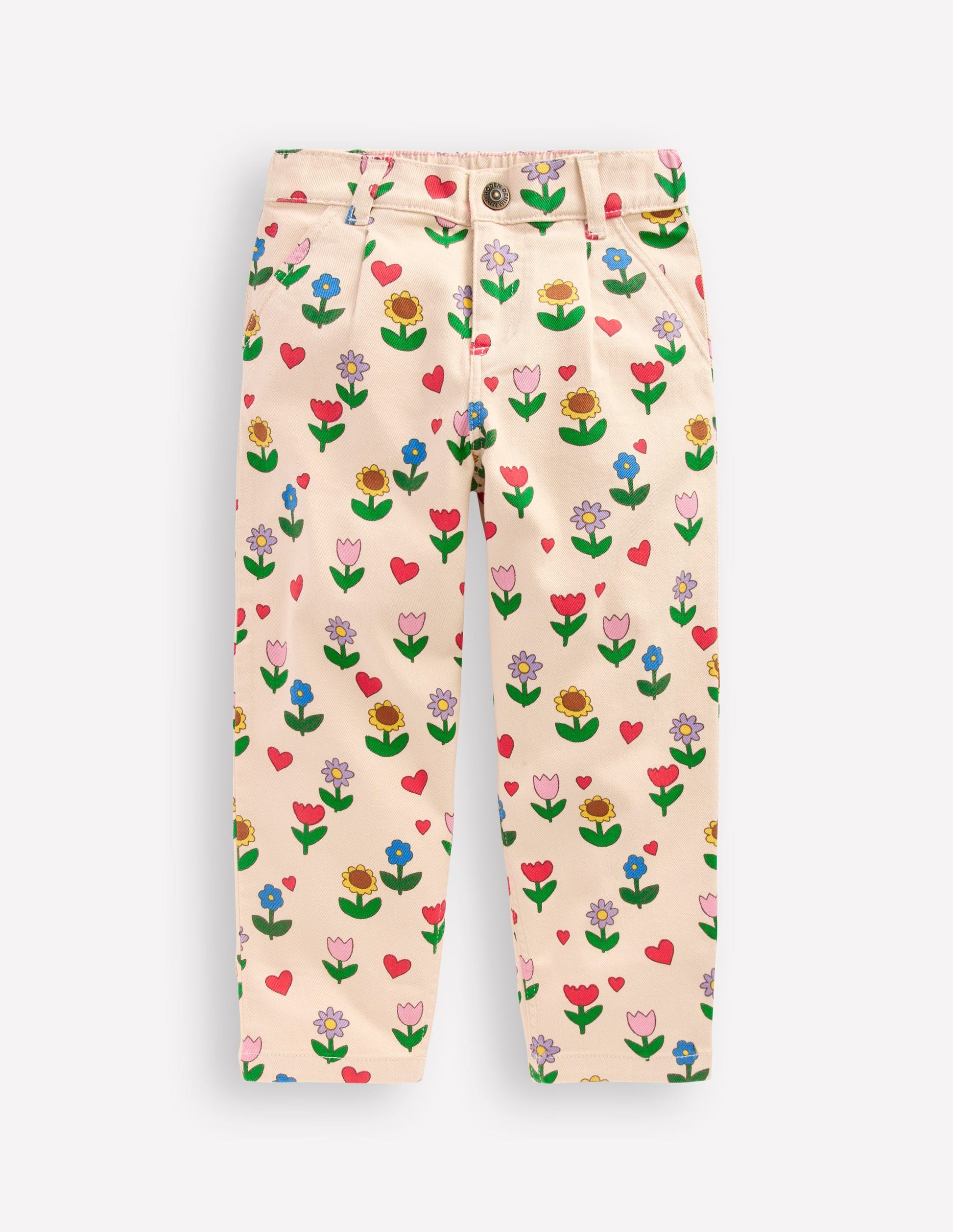 Pleat Jeans-Ivory Sunflower Garden-5