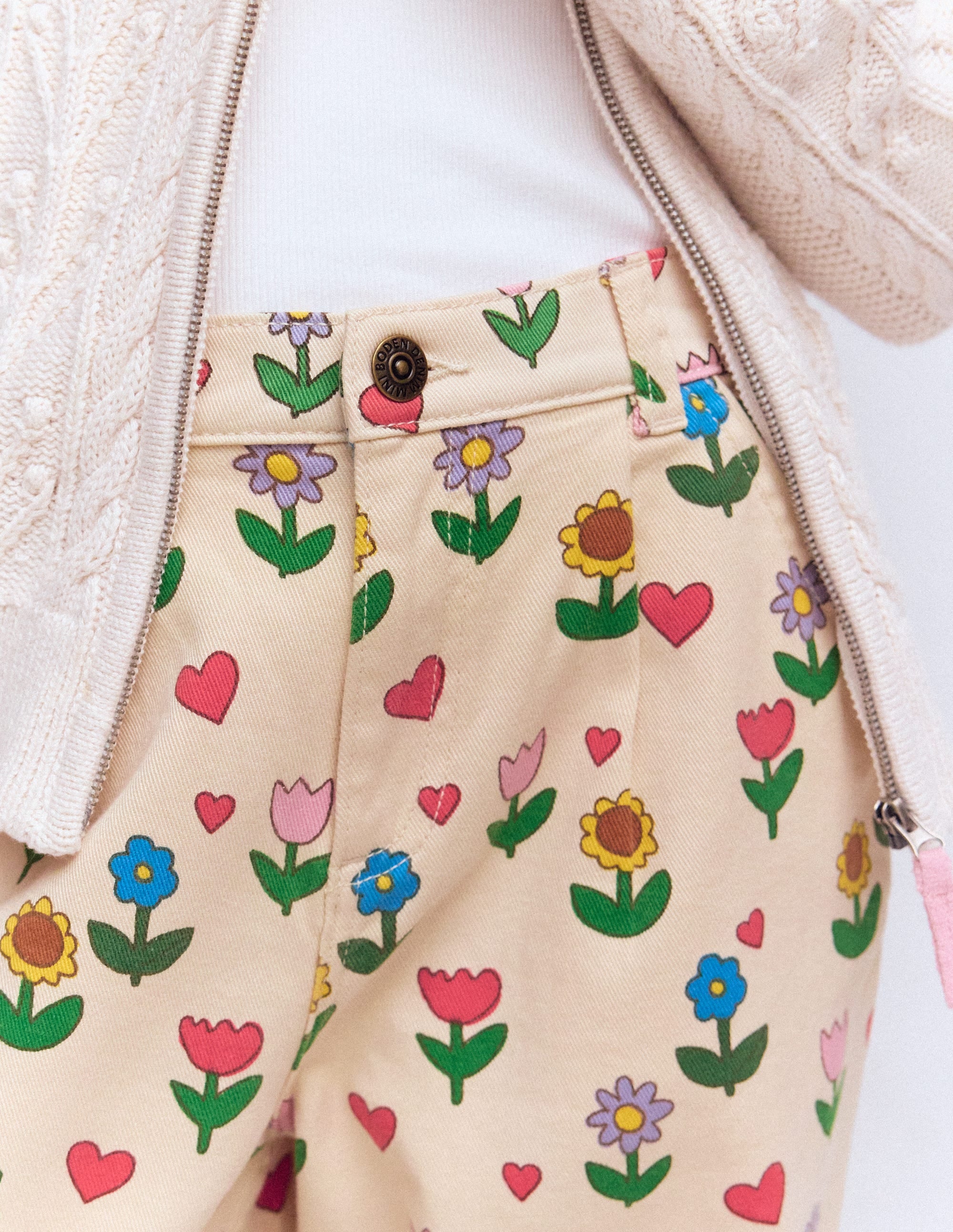 Pleat Jeans-Ivory Sunflower Garden - Image 2