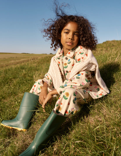 Pleat Jeans-Ivory Sunflower Garden-1