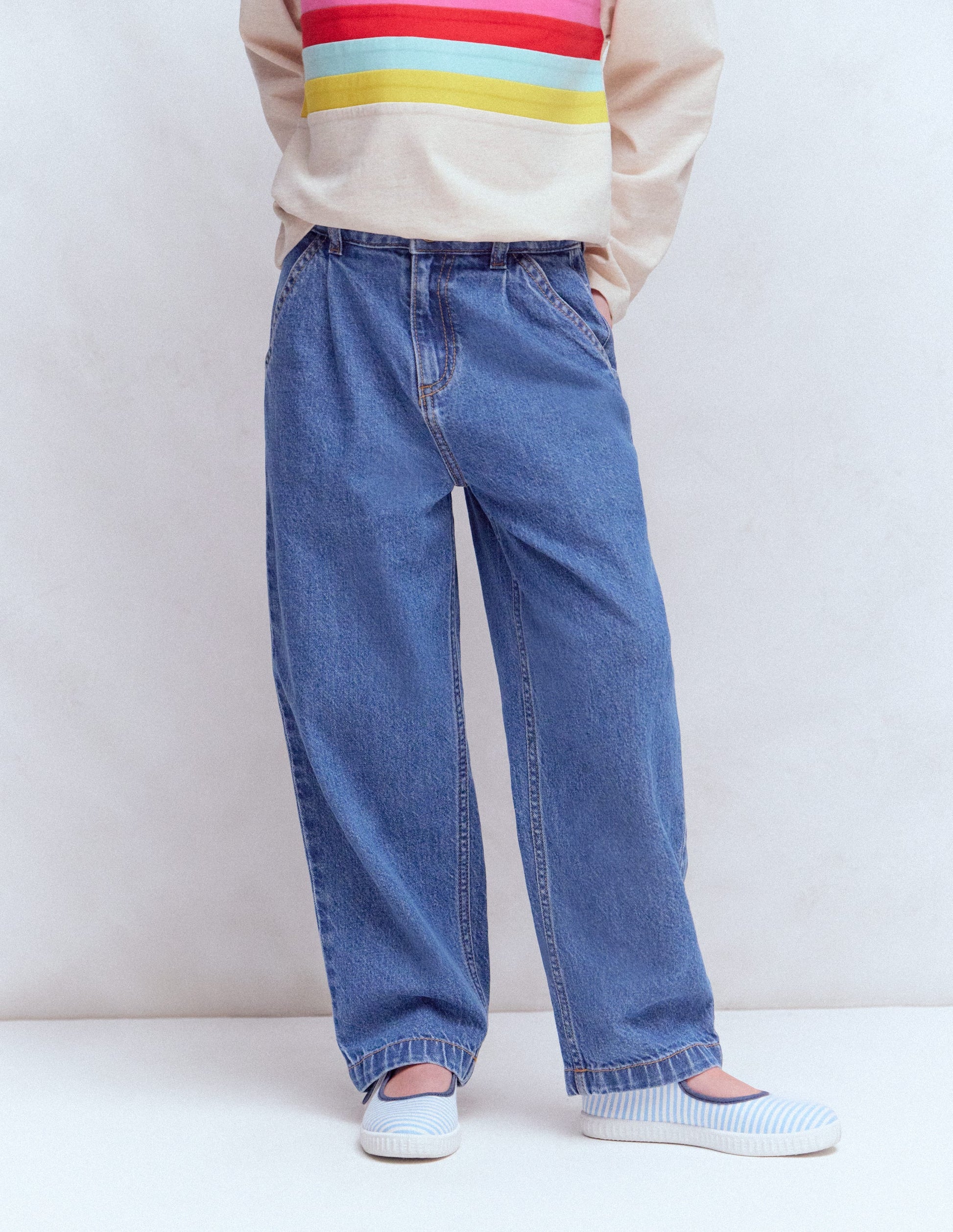 Pleat Jeans-Mid Vintage Denim-4