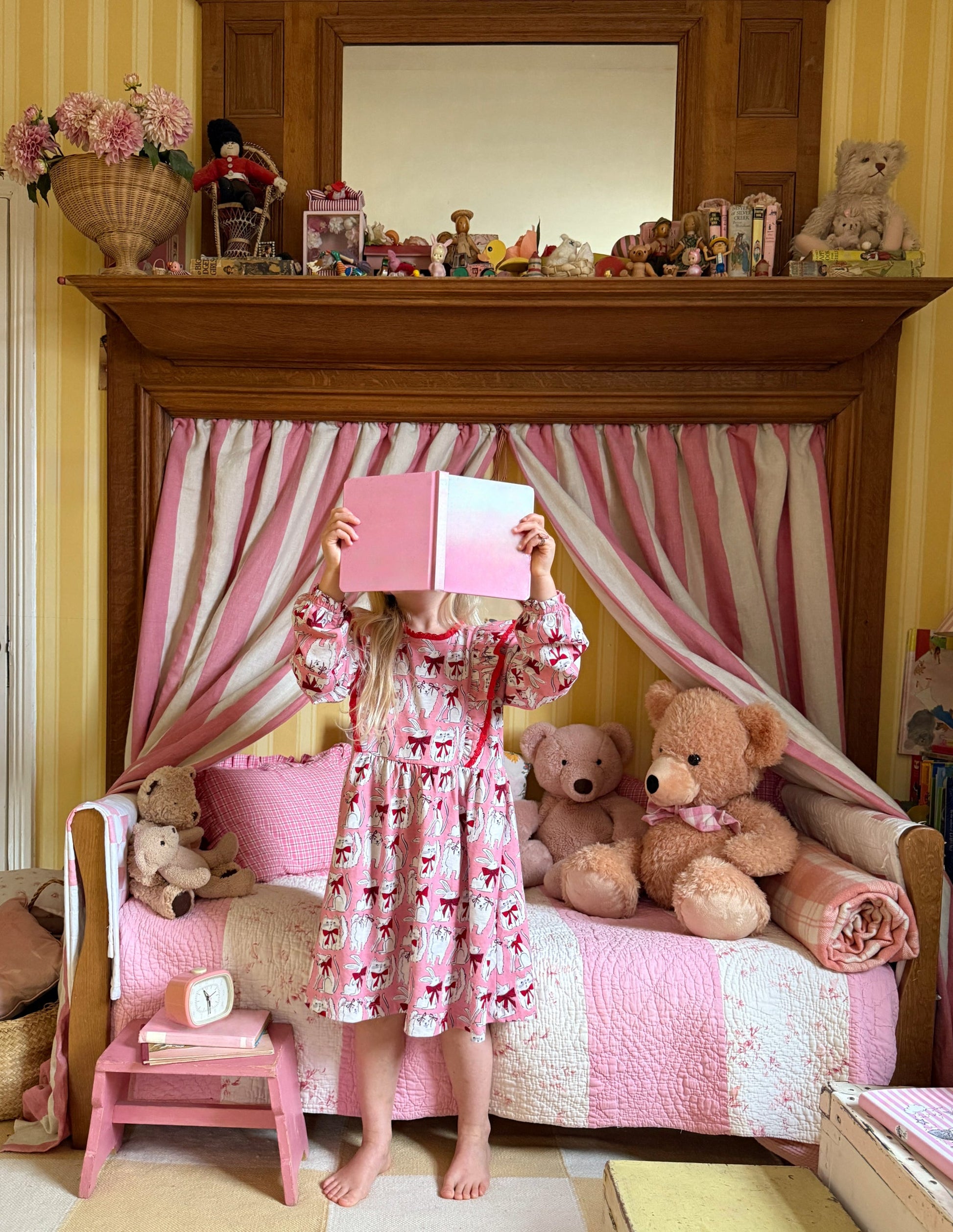 Long Sleeve Ruffle Dress-Bubblegum Pink Favourite Pets-1