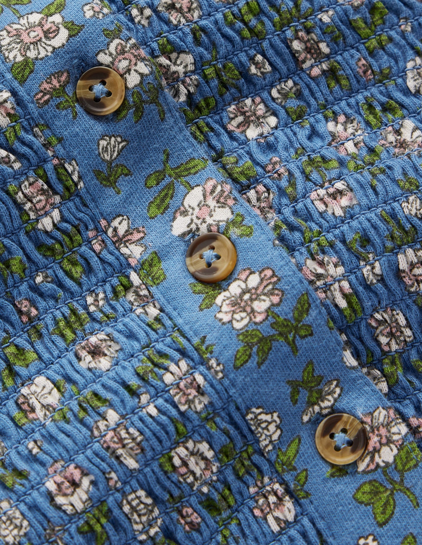 Shirred Bodice Jersey Dress-Bluejay Garden Flower