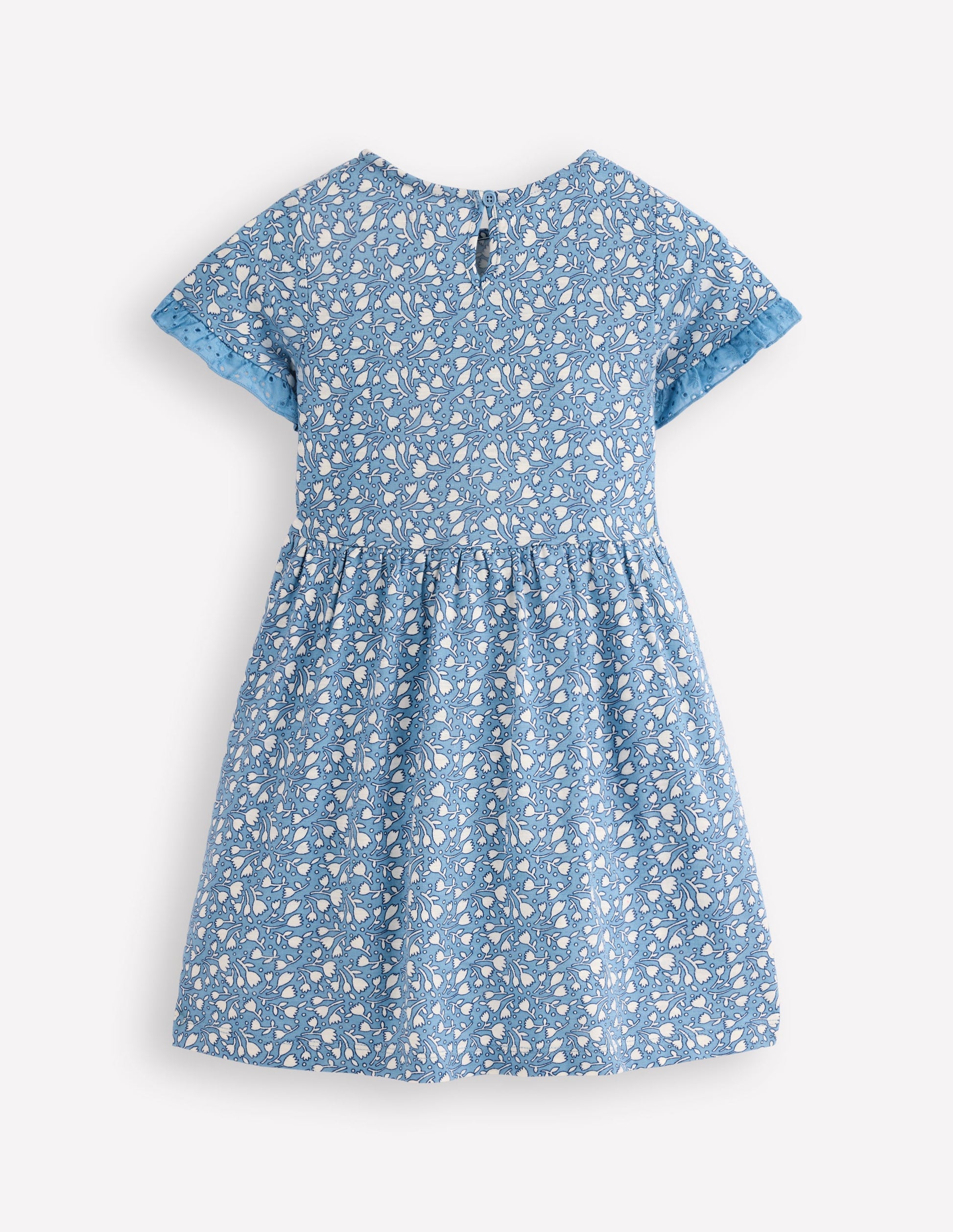 Broderie Pocket Jersey Dress-Glacier Blue Tiny Tulip-2