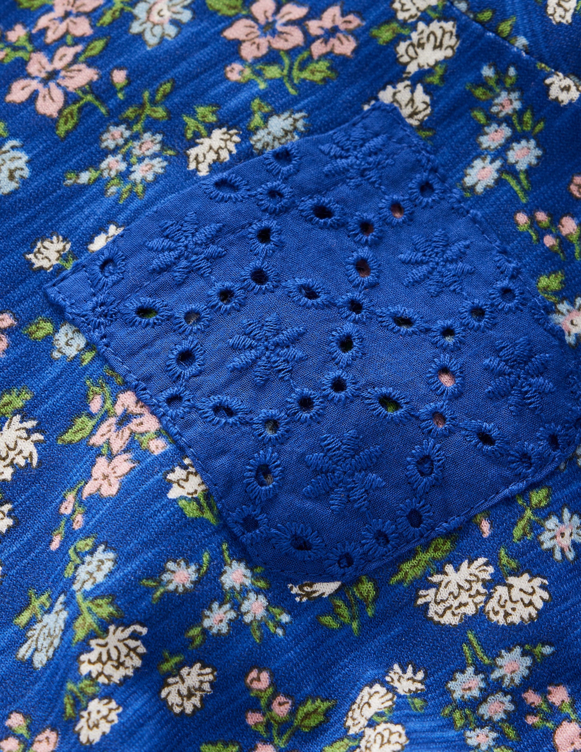 Broderie Pocket Jersey Dress-Sapphire Blue Meadow Floral-3