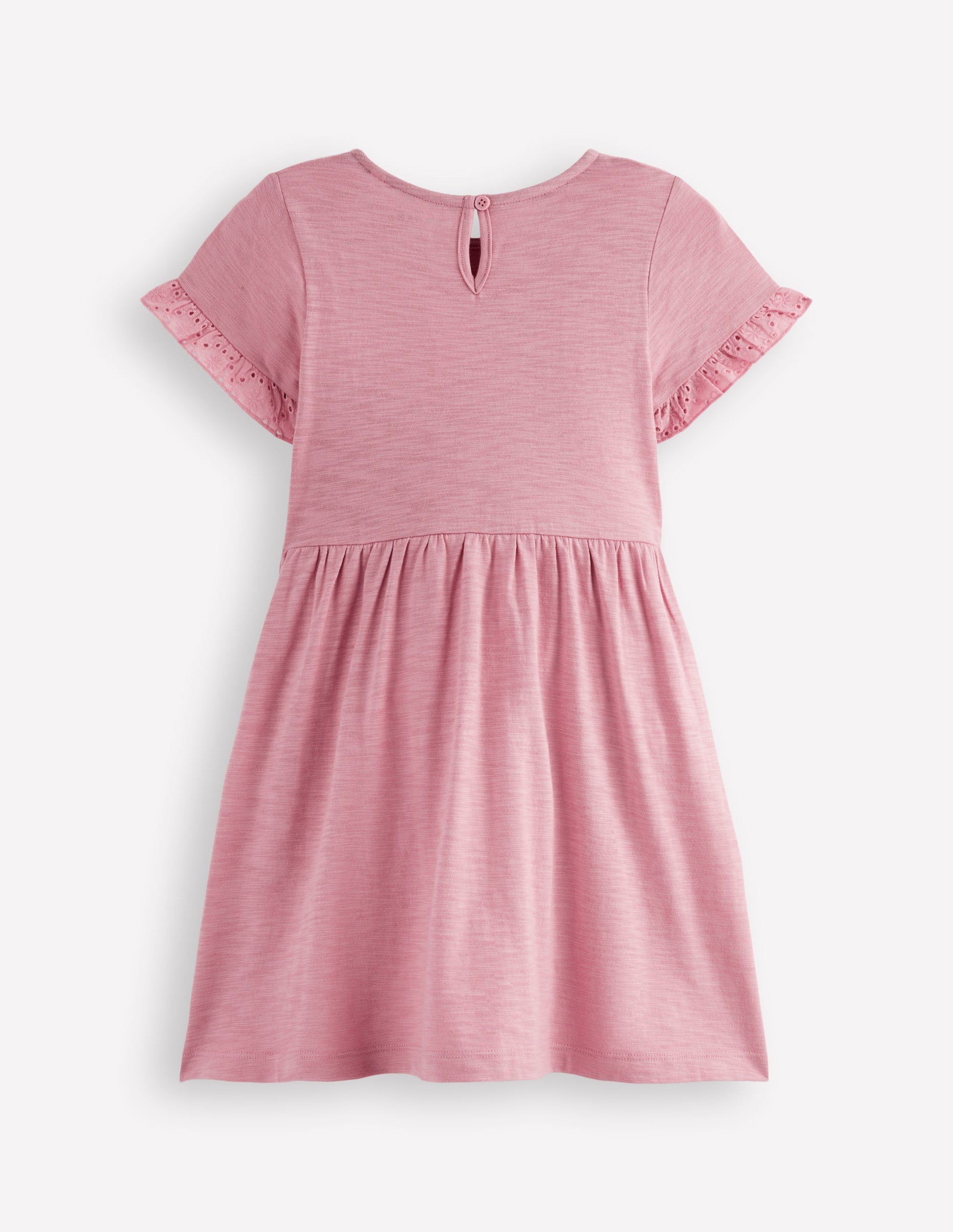 Broderie Pocket Jersey Dress-Pink Haze-2