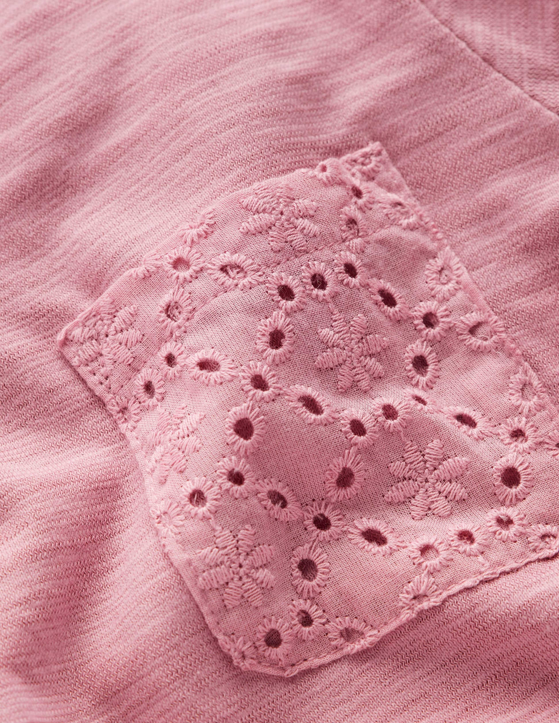 Broderie Pocket Jersey Dress-Pink Haze | Boden USA Broderie Pocket Jersey Dress-Pink Haze | Boden USA