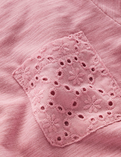 Broderie Pocket Jersey Dress-Pink Haze-3