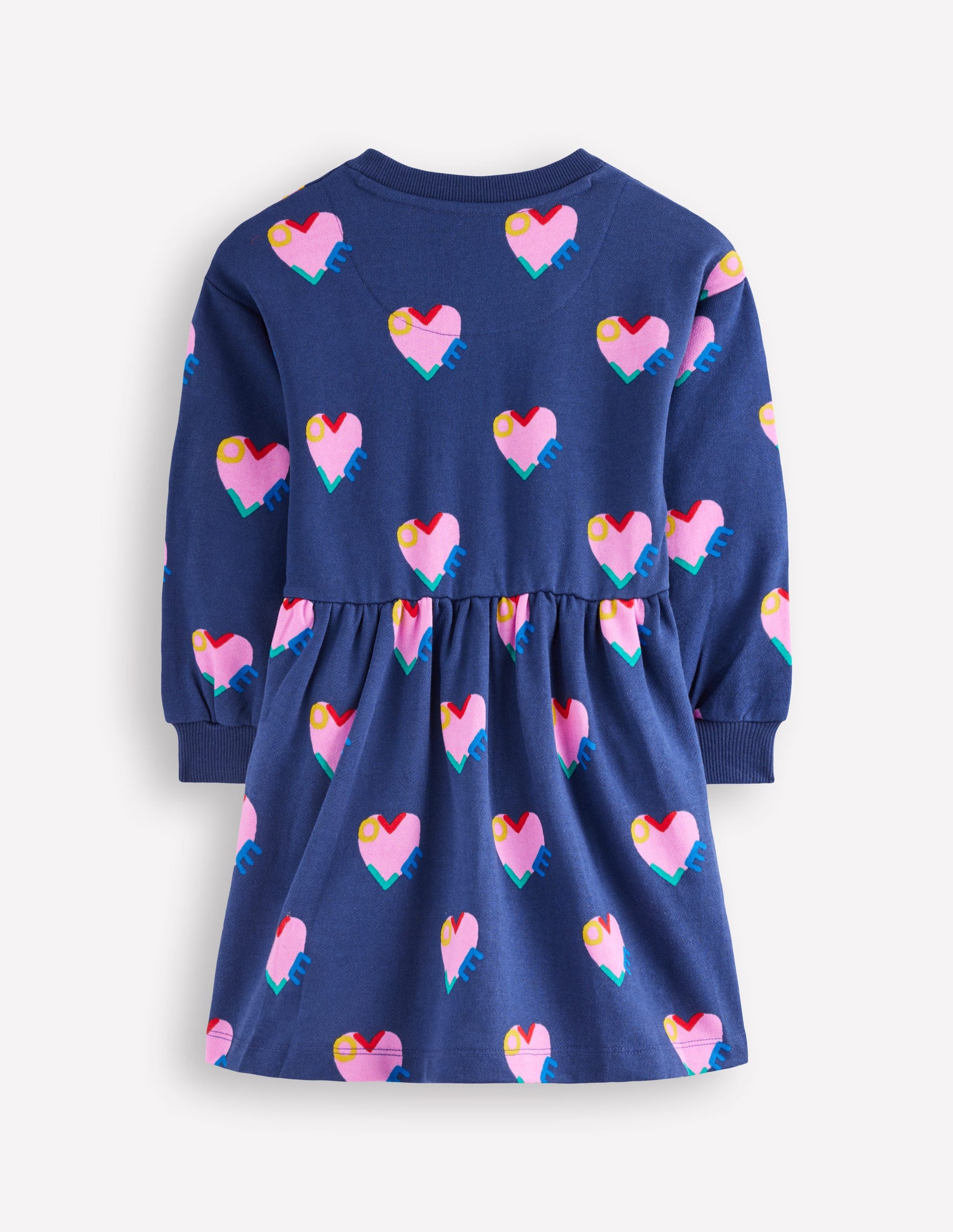 Drop Shoulder Sweat Dress-Starboard Blue Love Hearts | Boden USA Drop Shoulder Sweat Dress-Starboard Blue Love Hearts | Boden USA