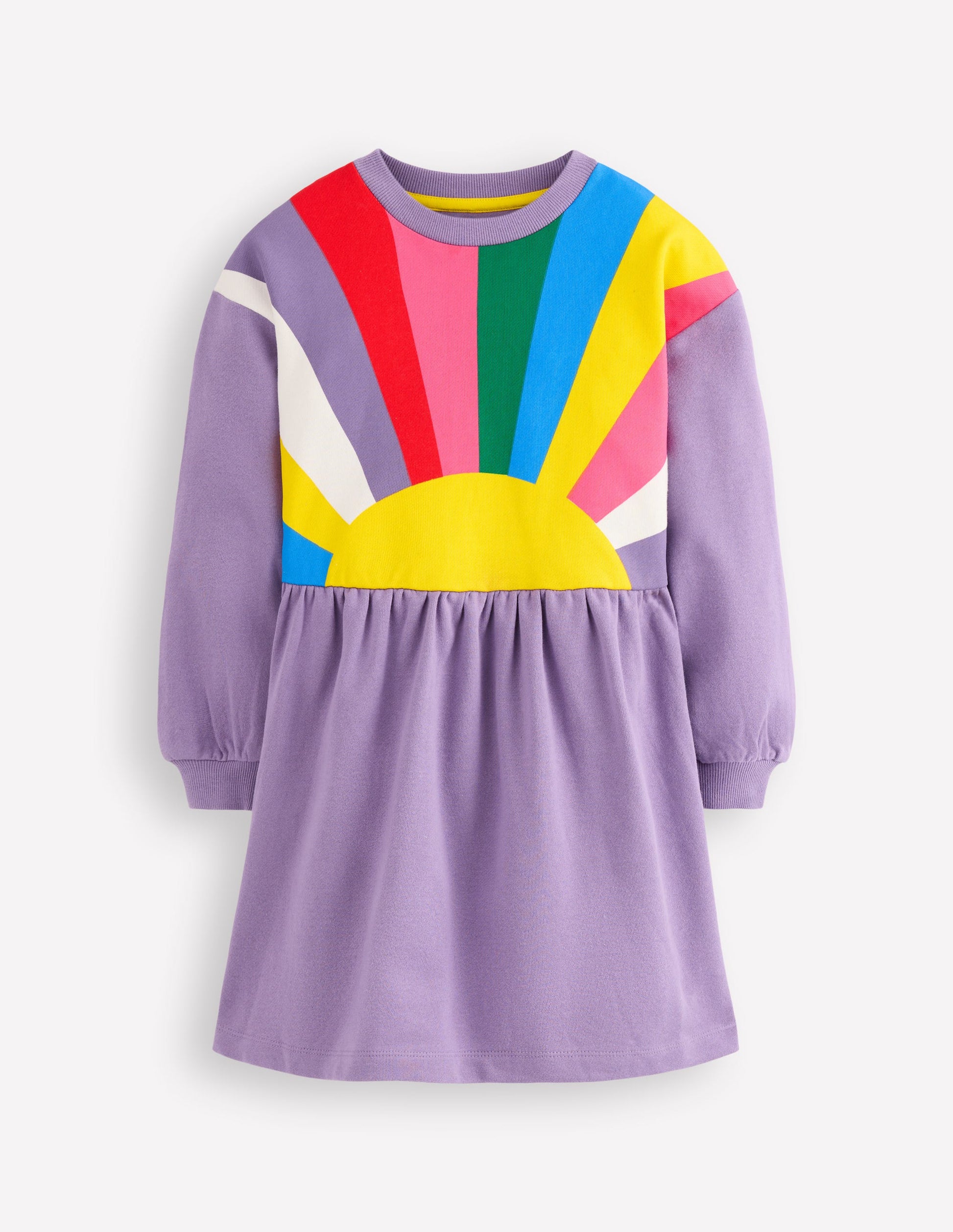 Drop Shoulder Sweat Dress-Aster Purple Sunray-1
