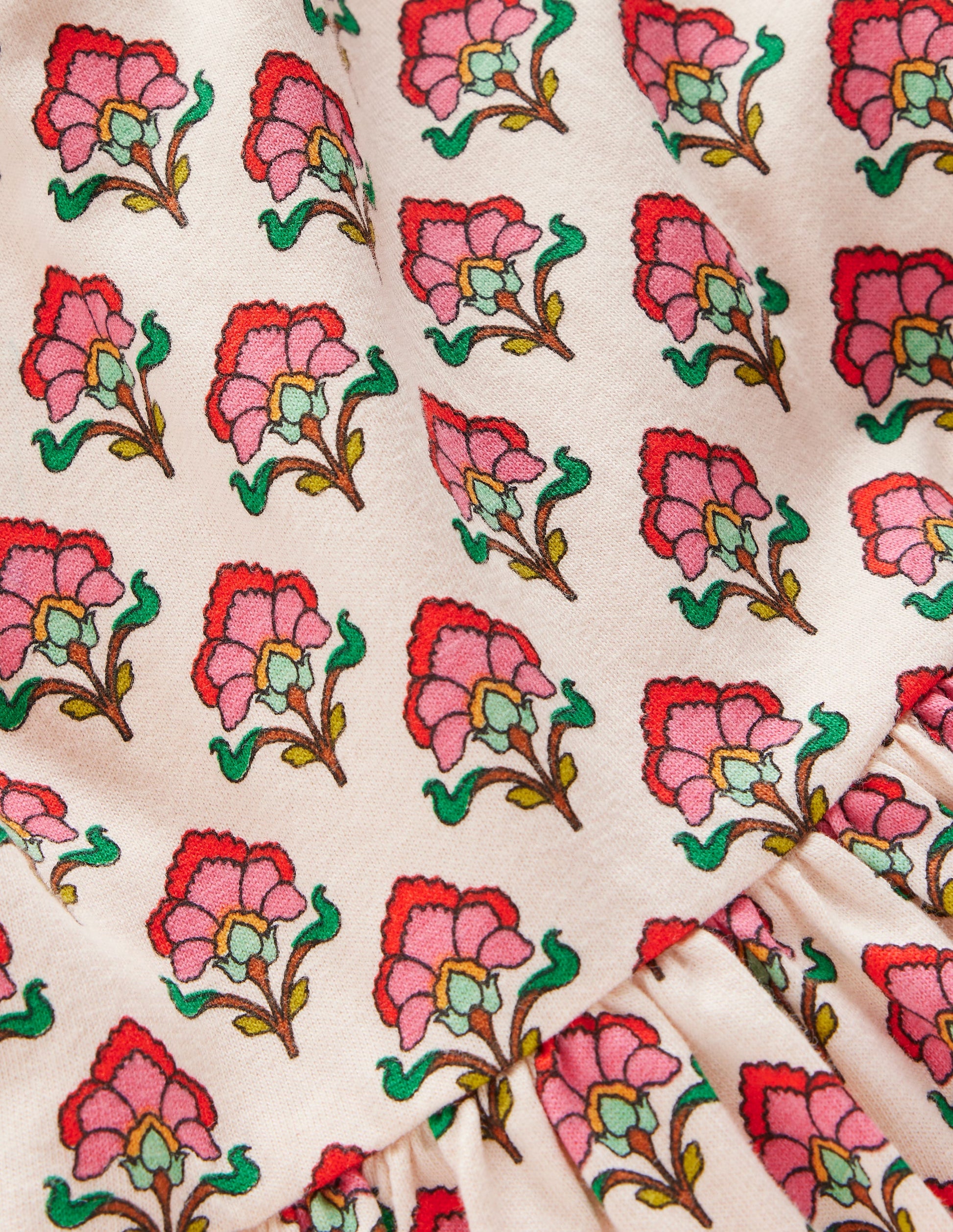 Flutter Sleeve Twirly Dress-Multi Woodblock Floral-4