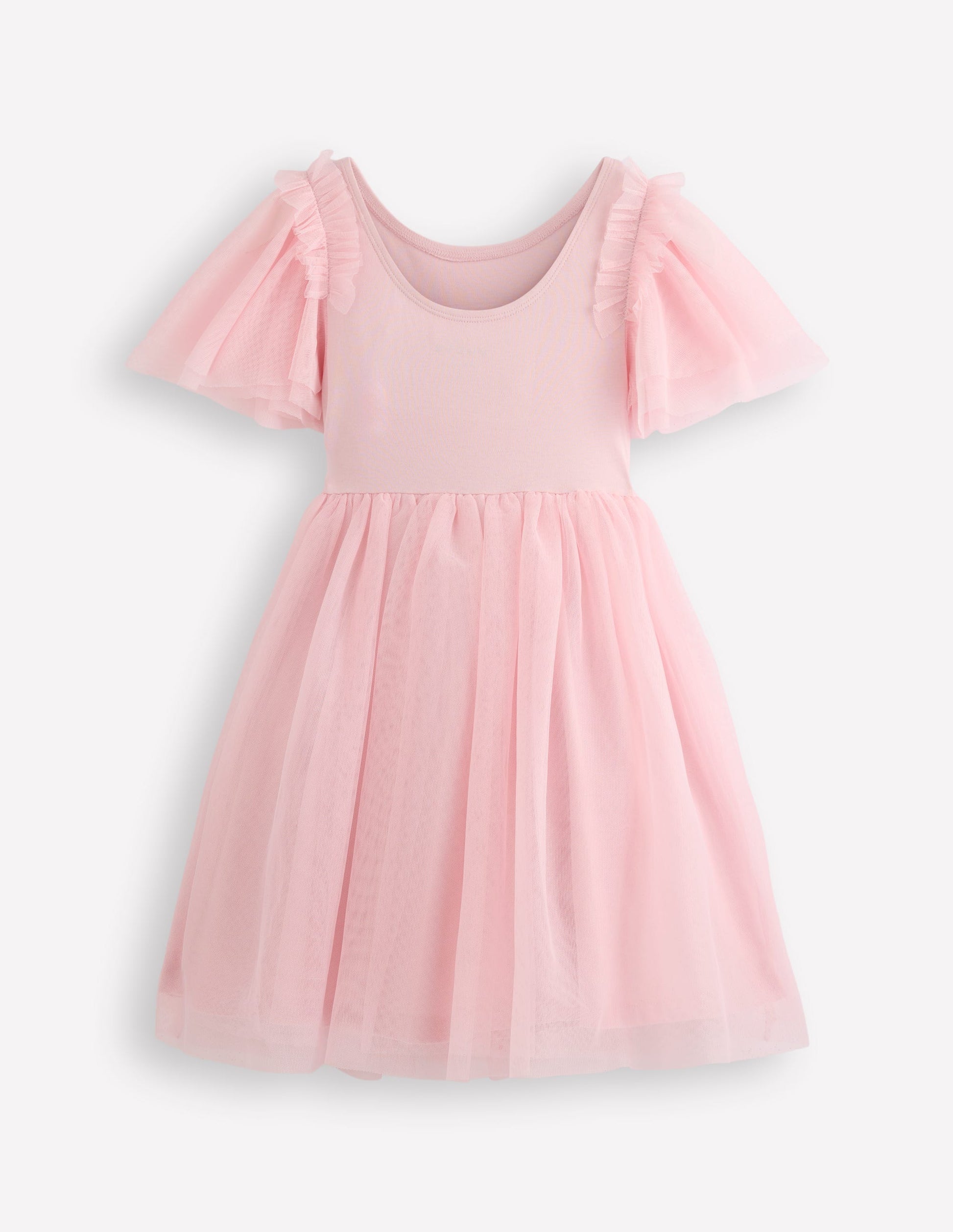 Boden Girls Short Sleeve Logo Tulle Dress in Pink Boden Girls Short Sleeve Logo Tulle Dress in Pink