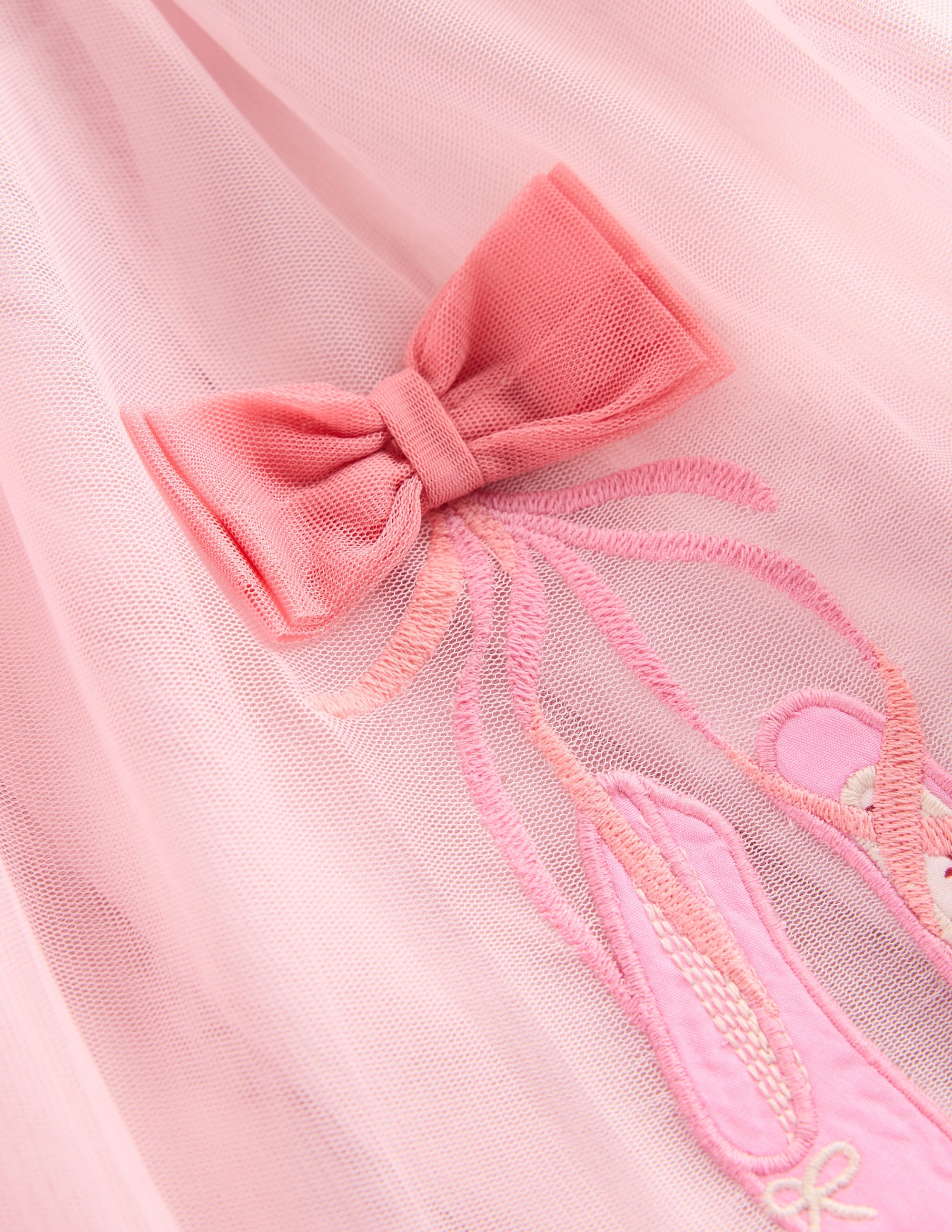 Short Sleeve Logo Tulle Dress-French Pink Ballet Shoes | Boden USA
