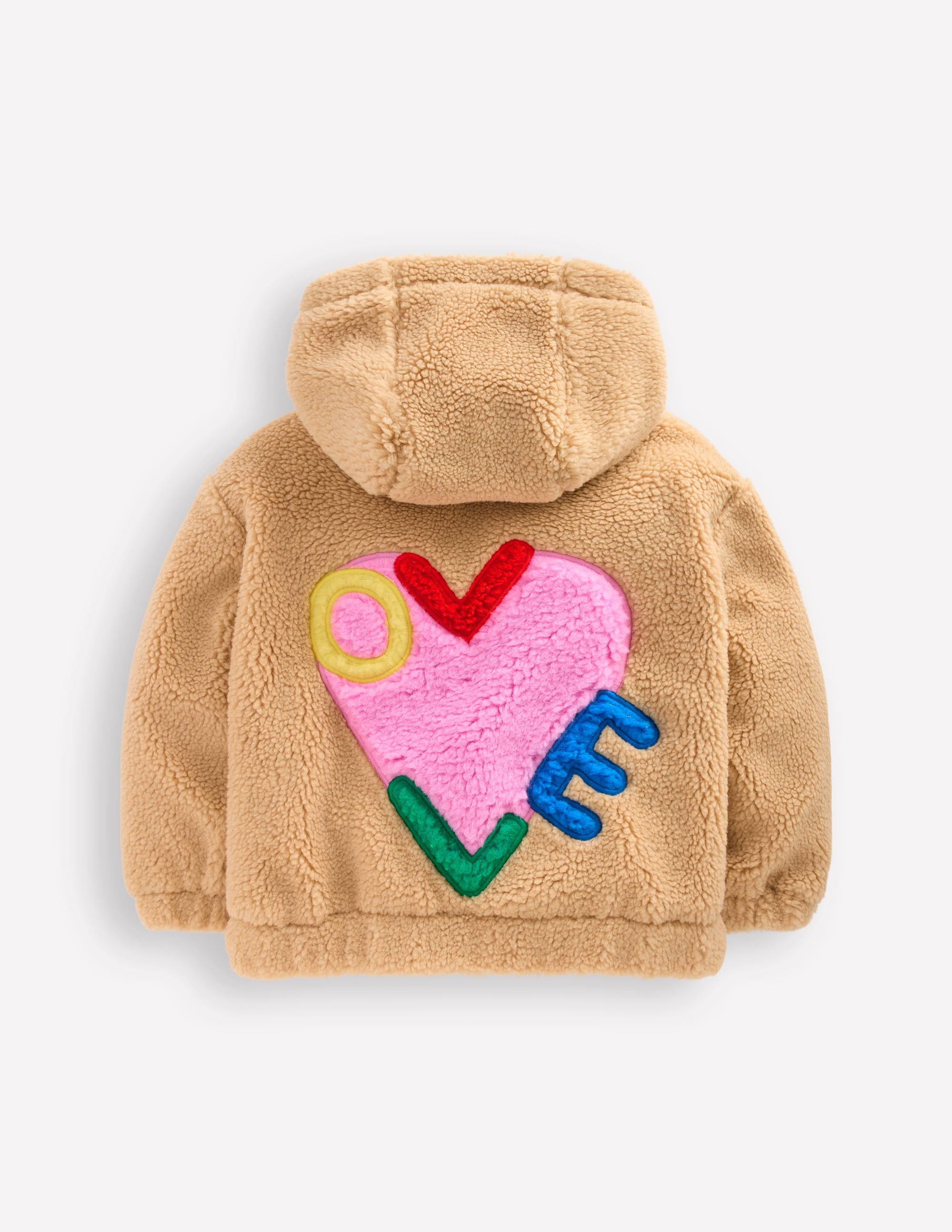 Relaxed Borg Zip-through-Love Applique Borg - Image 2
