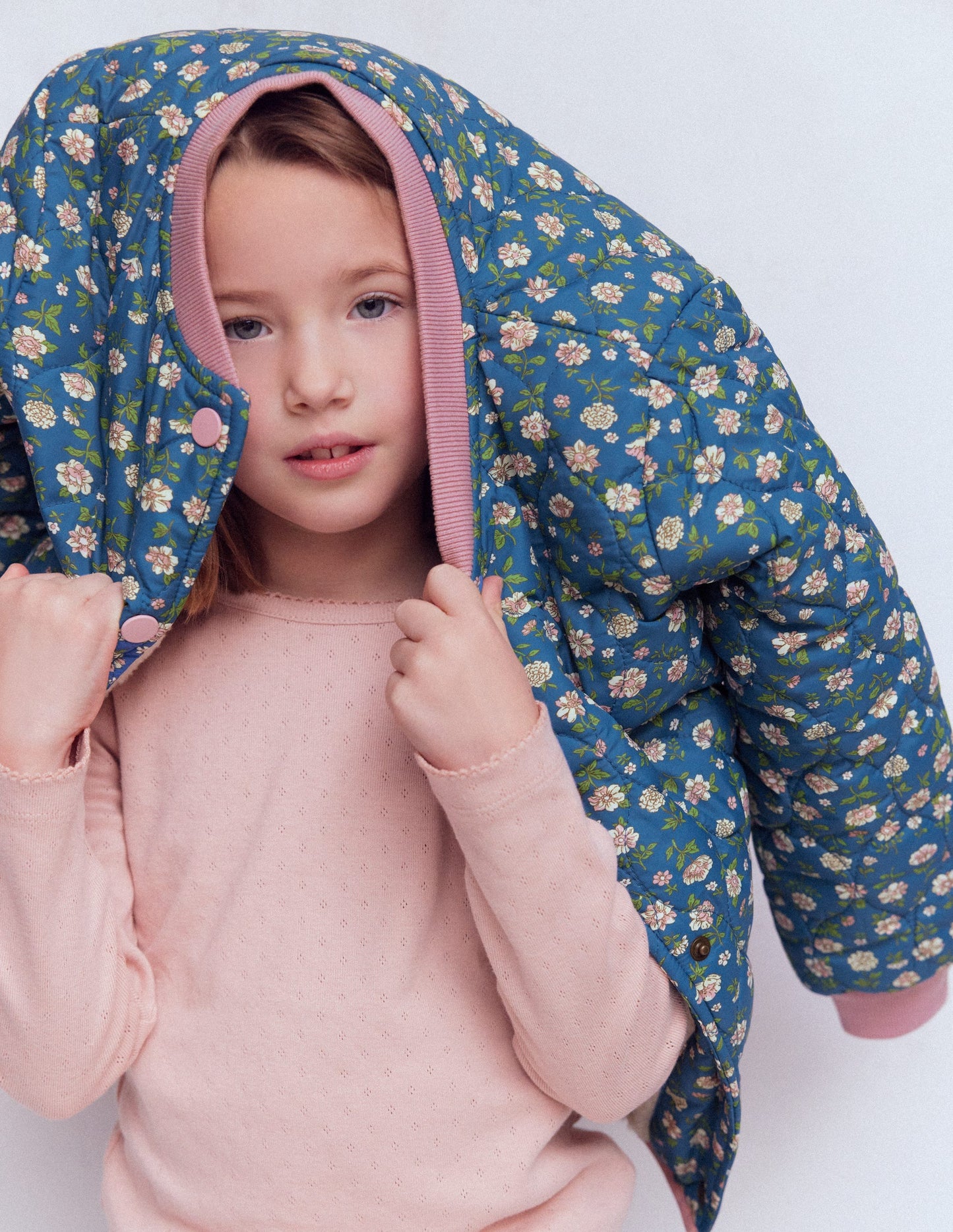 Fun Bomber Jacket-Borg Blue Floral