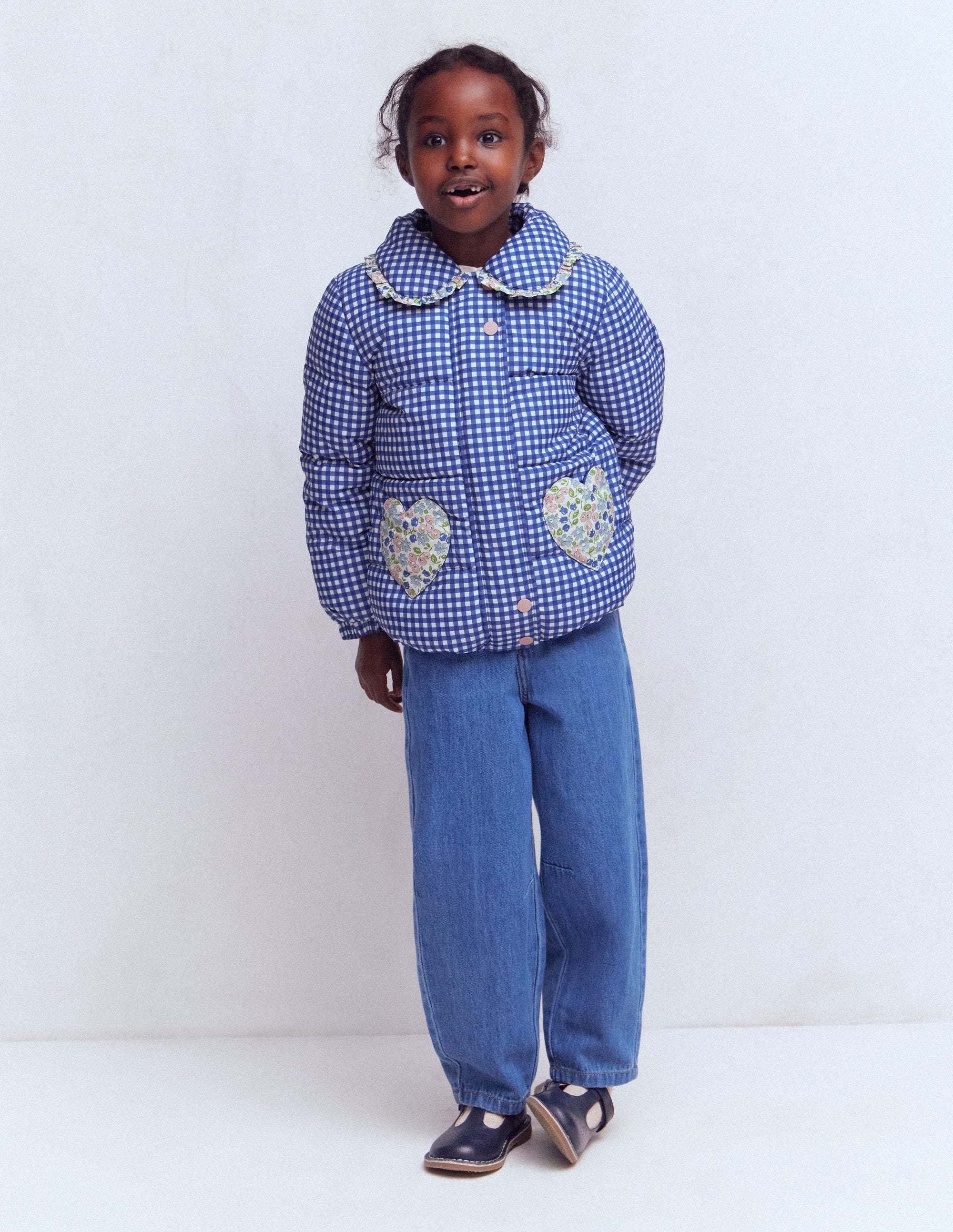 Padded Gingham Jacket-Gingham Floral Mix - Image 1