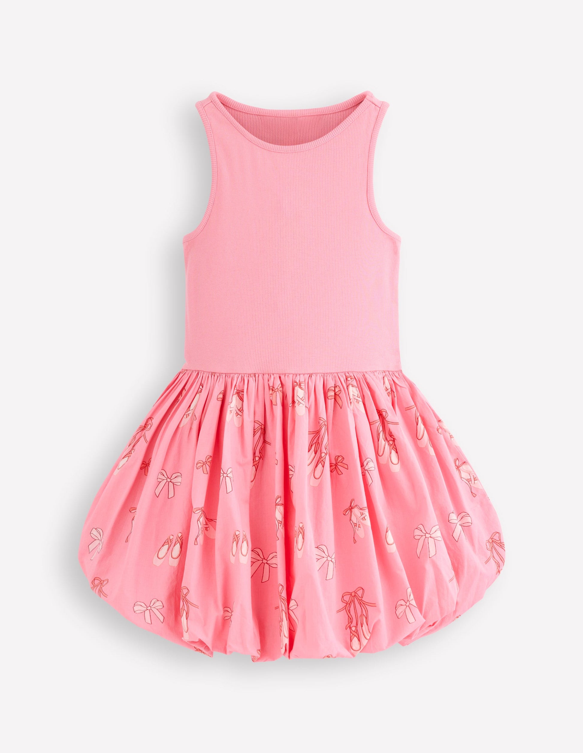 Boden Girls Bubble Hem Rib Dress in Pink | Size 3-4 Years Boden Girls Bubble Hem Rib Dress in Pink | Size 3-4 Years