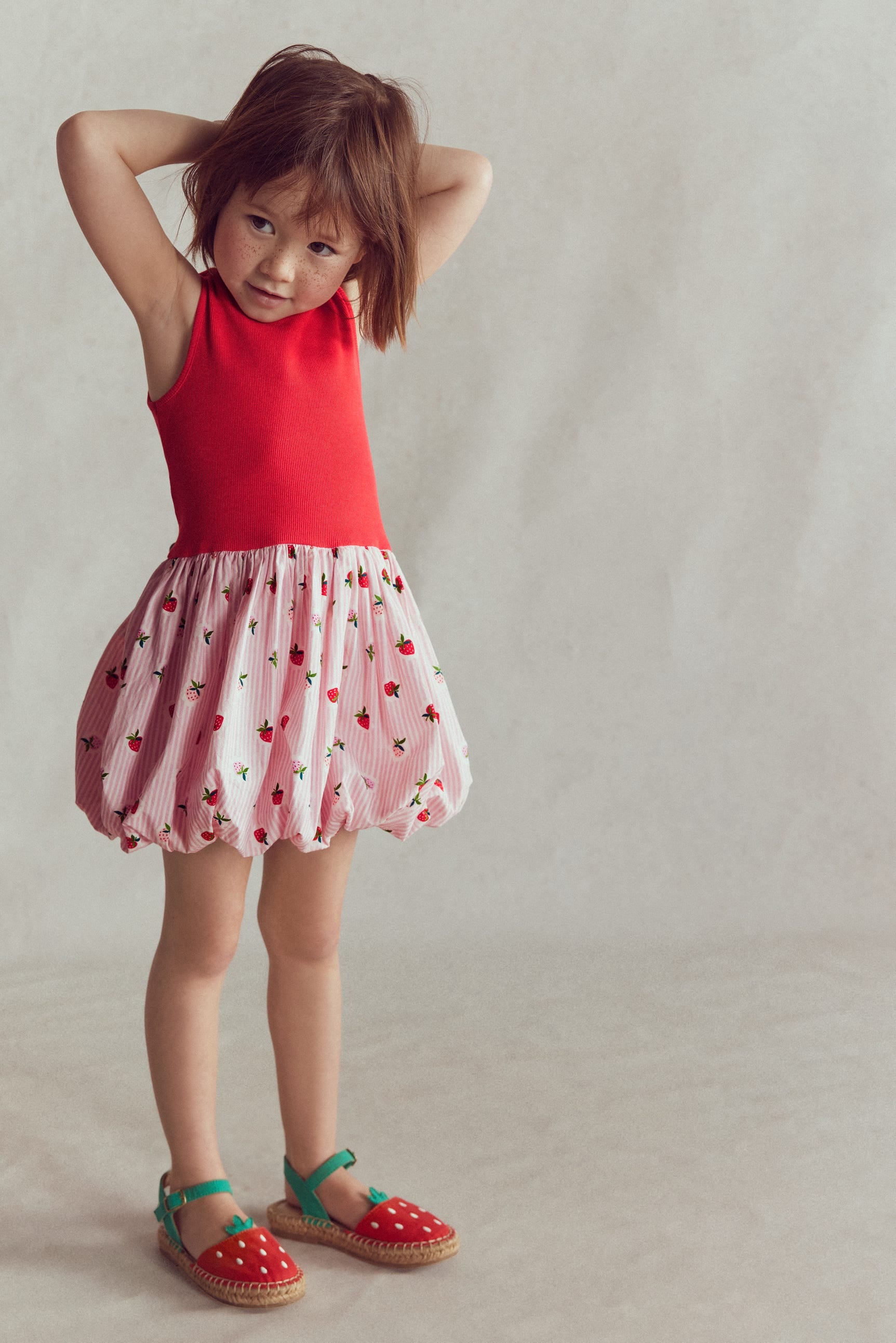 mini boden stripe dress Boden Girls Bubble Hem Rib Dress in Red