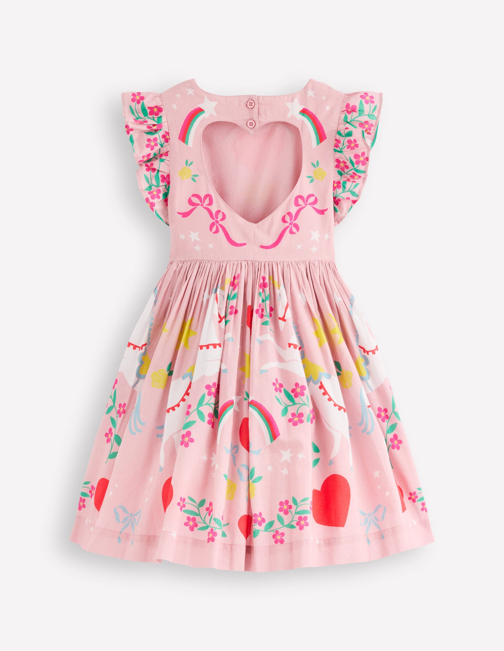 Heart Back Dress-Bubblegum Pink Unicorn-3