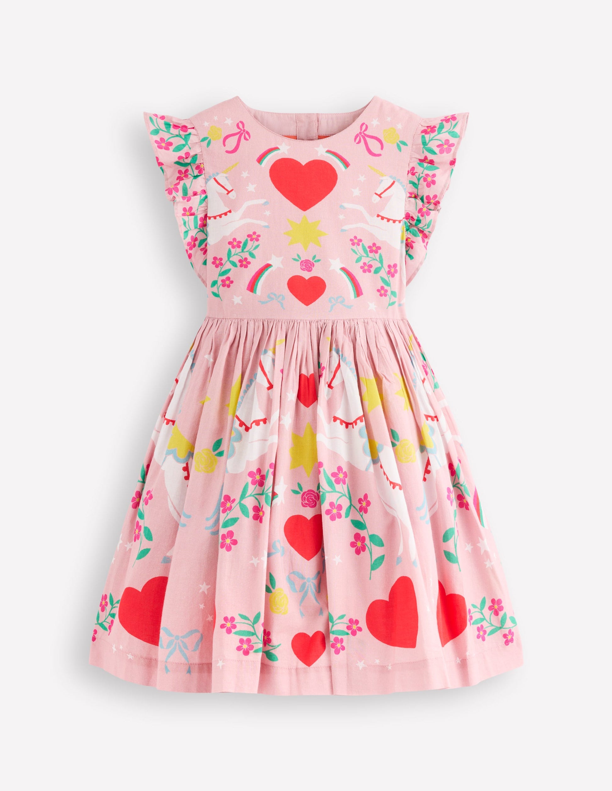 Heart Back Dress-Bubblegum Pink Unicorn-2