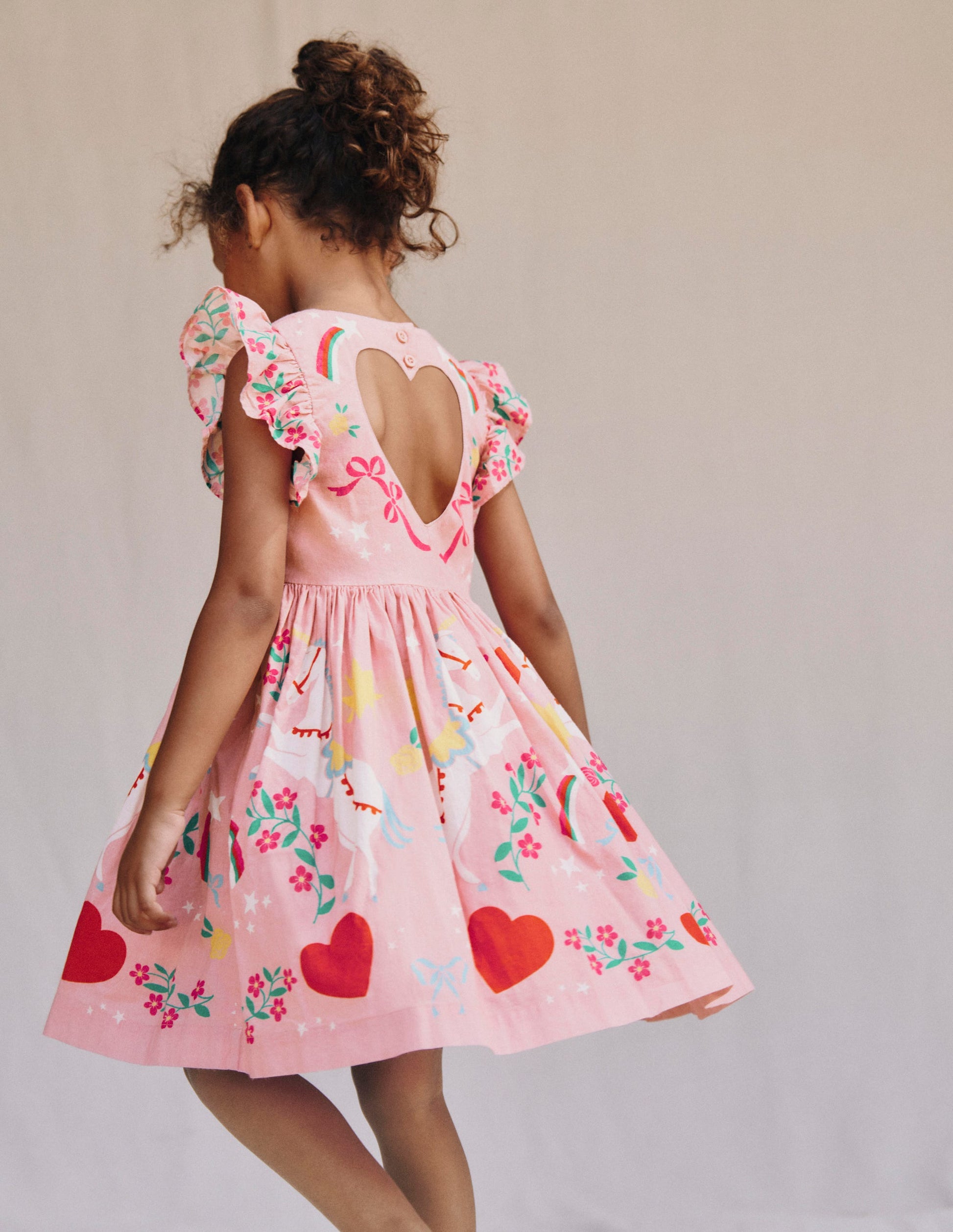 Heart Back Dress-Bubblegum Pink Unicorn | Boden USA