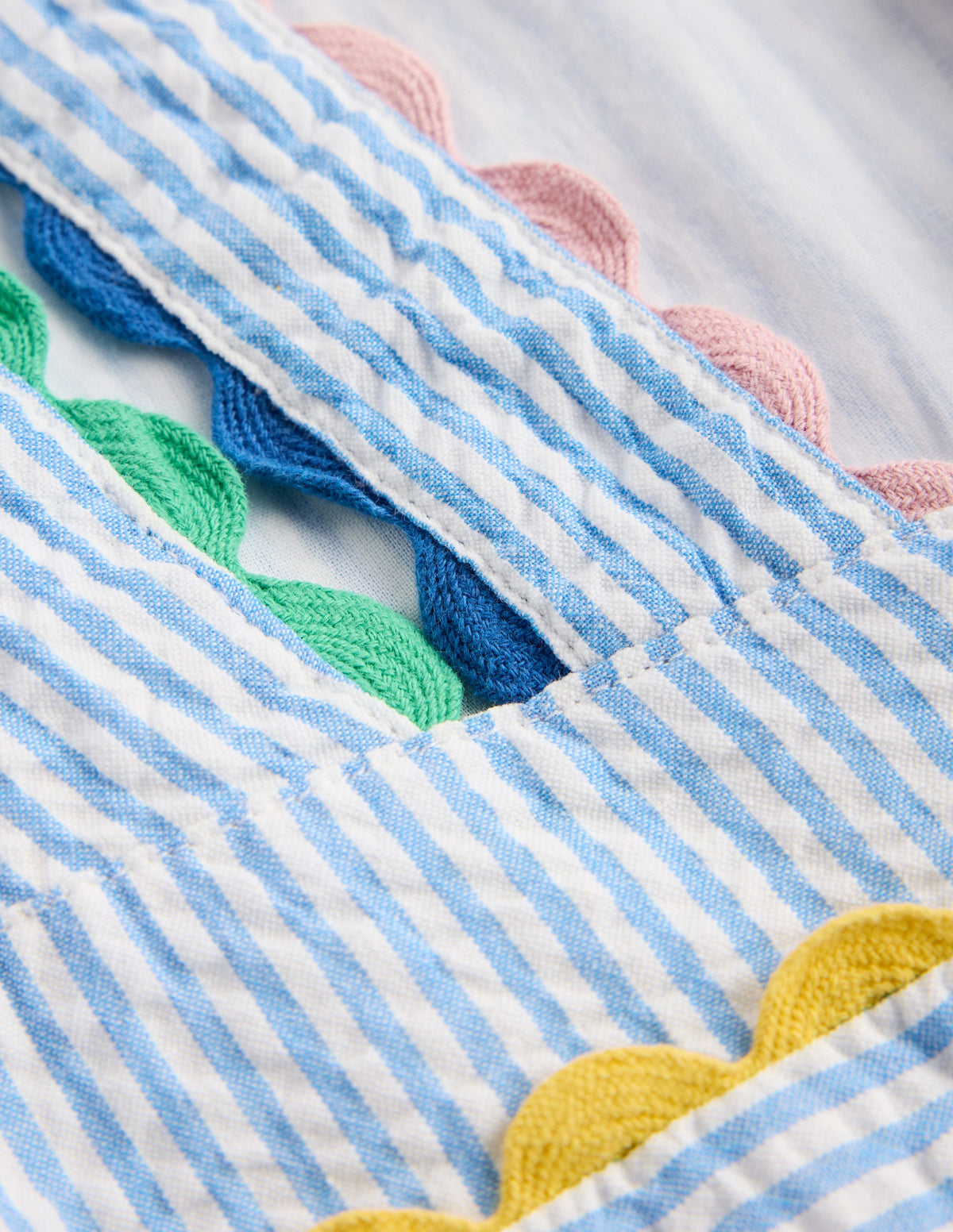 Ric Rac Trim Flutter Dress - Sapphire Blue Stripe | Boden USA