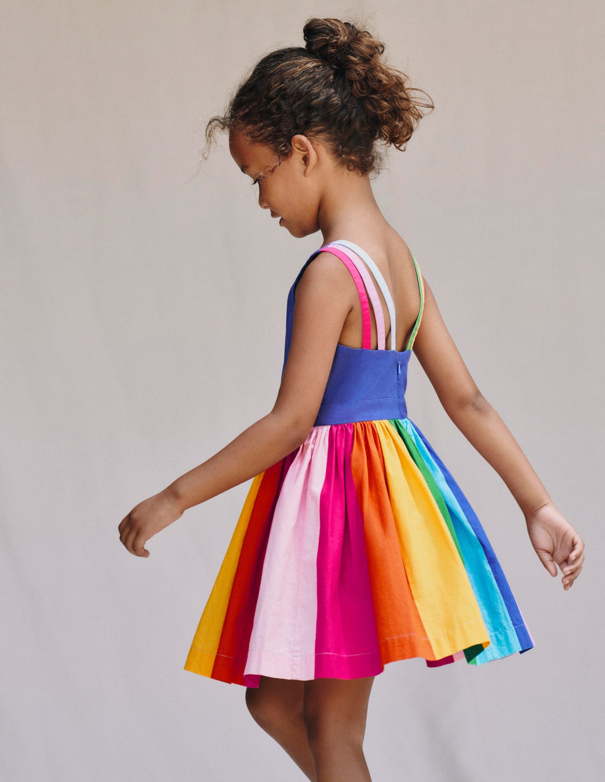 Multi Strap Flare Dress-Sapphire Blue Rainbow-1
