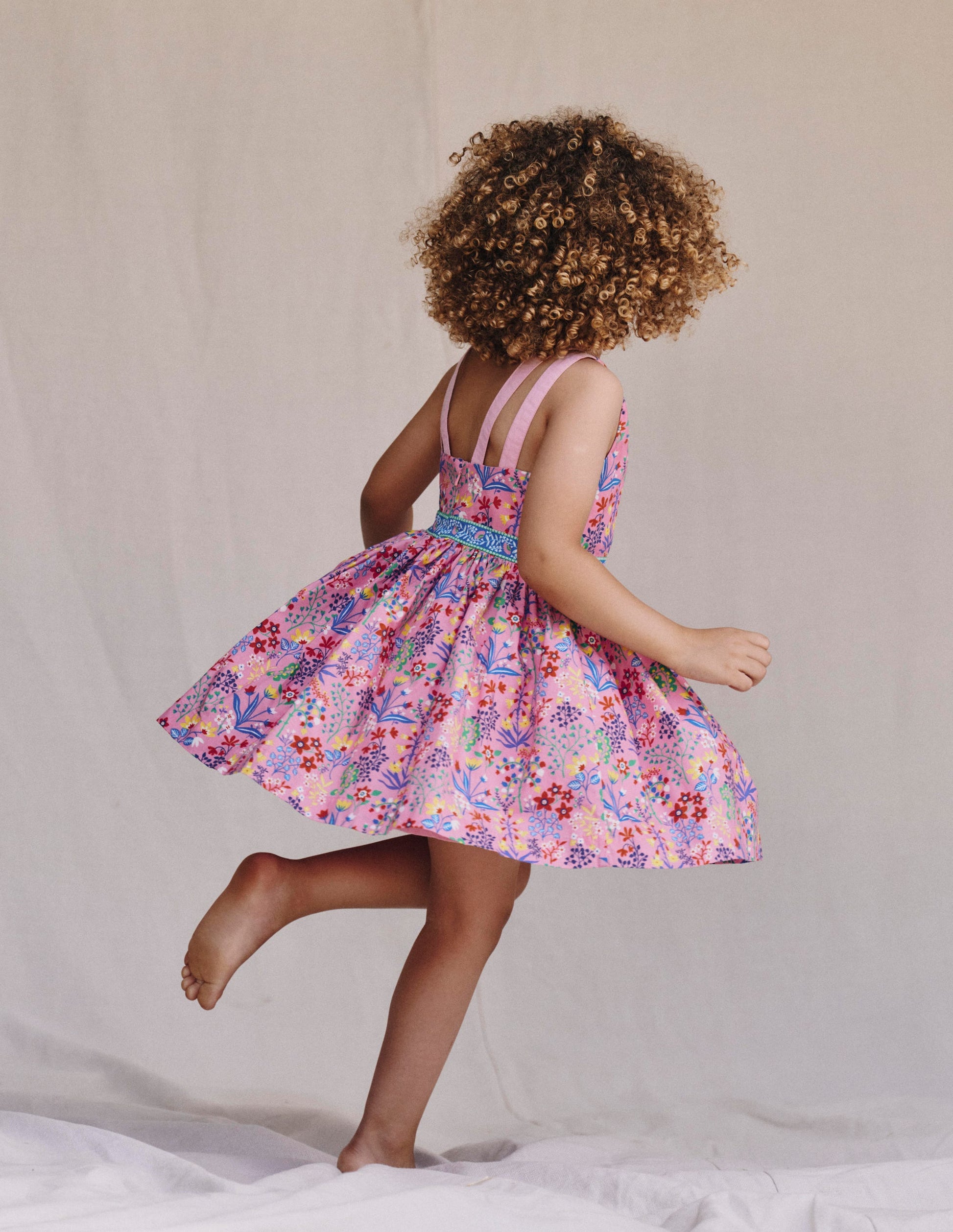 Boden Girls Multi Strap Flare Dress in Pink | Size 4-5 Years Boden Girls Multi Strap Flare Dress in Pink | Size 4-5 Years