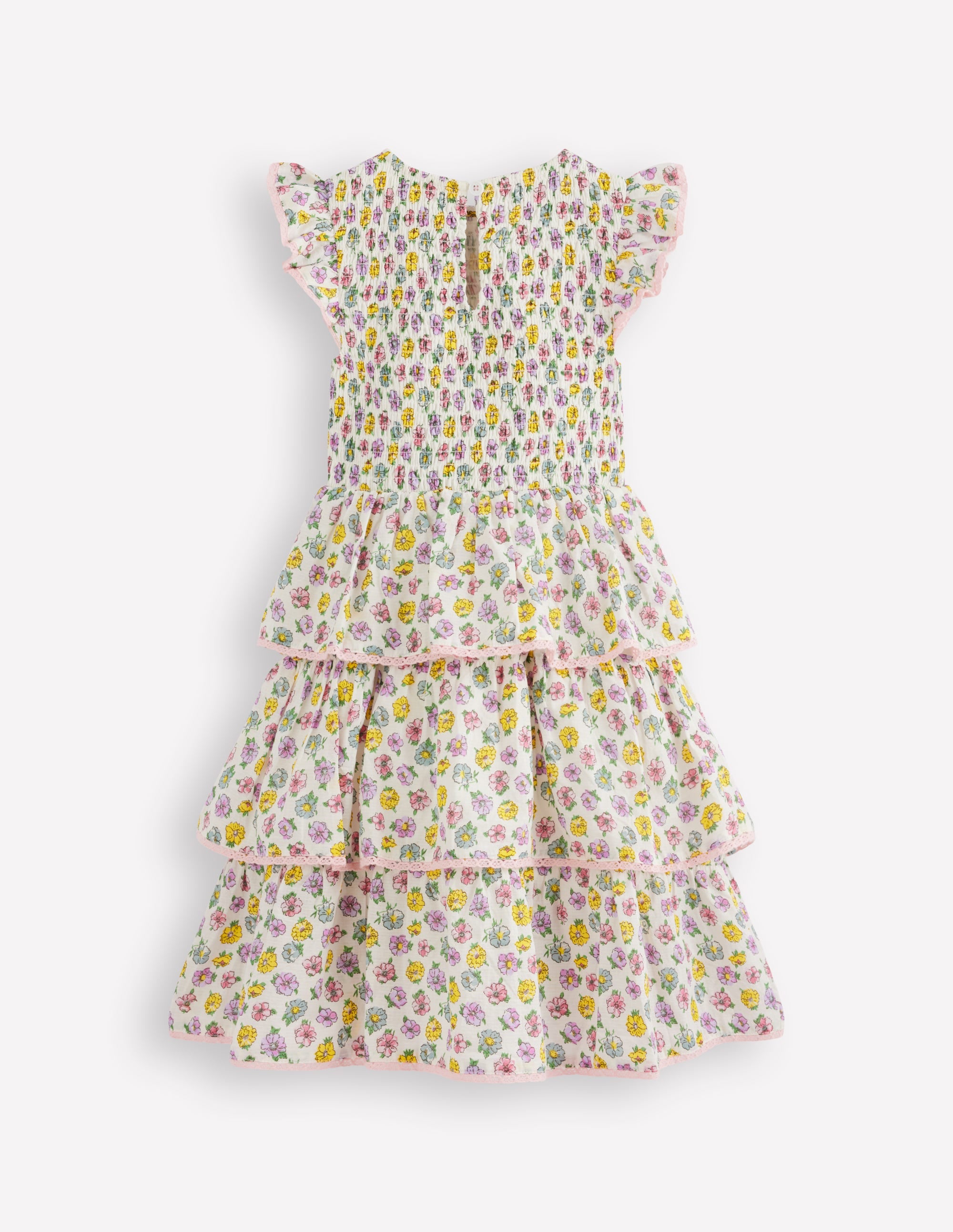 Tiered Lace Trim Dress-Soft Ivory Rosa - Image 2