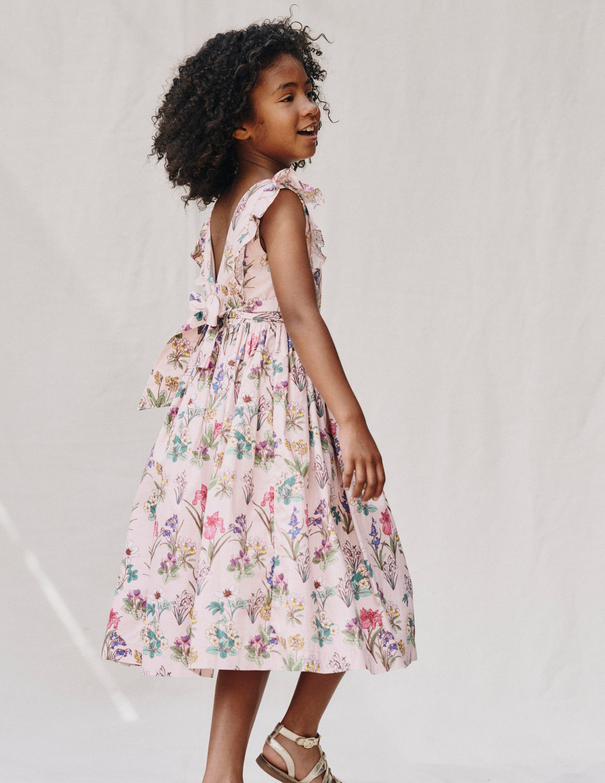Boden Girls Bow Back Midi Dress in Pink | Size 2-3 Years Boden Girls Bow Back Midi Dress in Pink | Size 2-3 Years