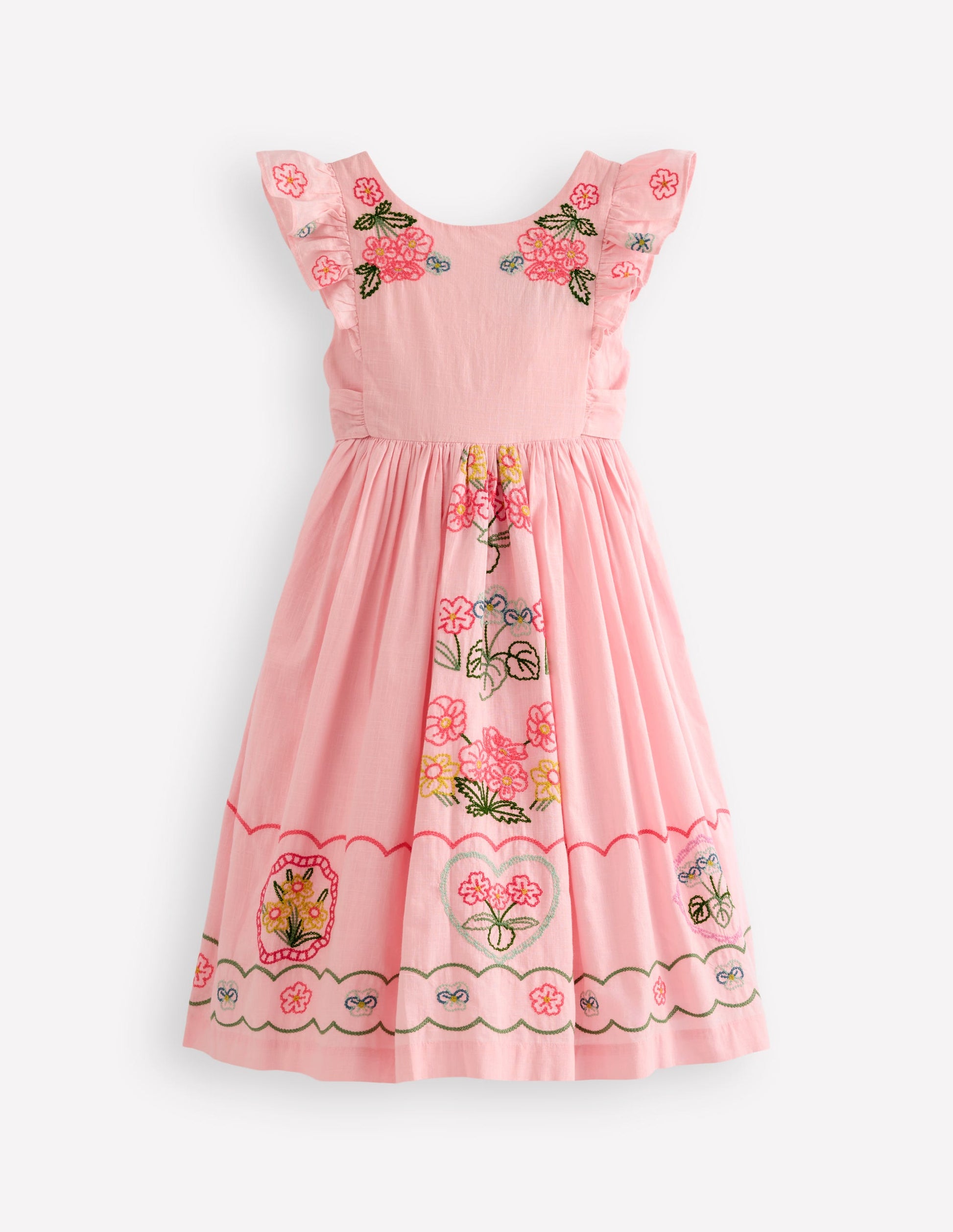 Boden Girls Bow Back Midi Dress in Pink | Size 2-3 Years Boden Girls Bow Back Midi Dress in Pink | Size 2-3 Years