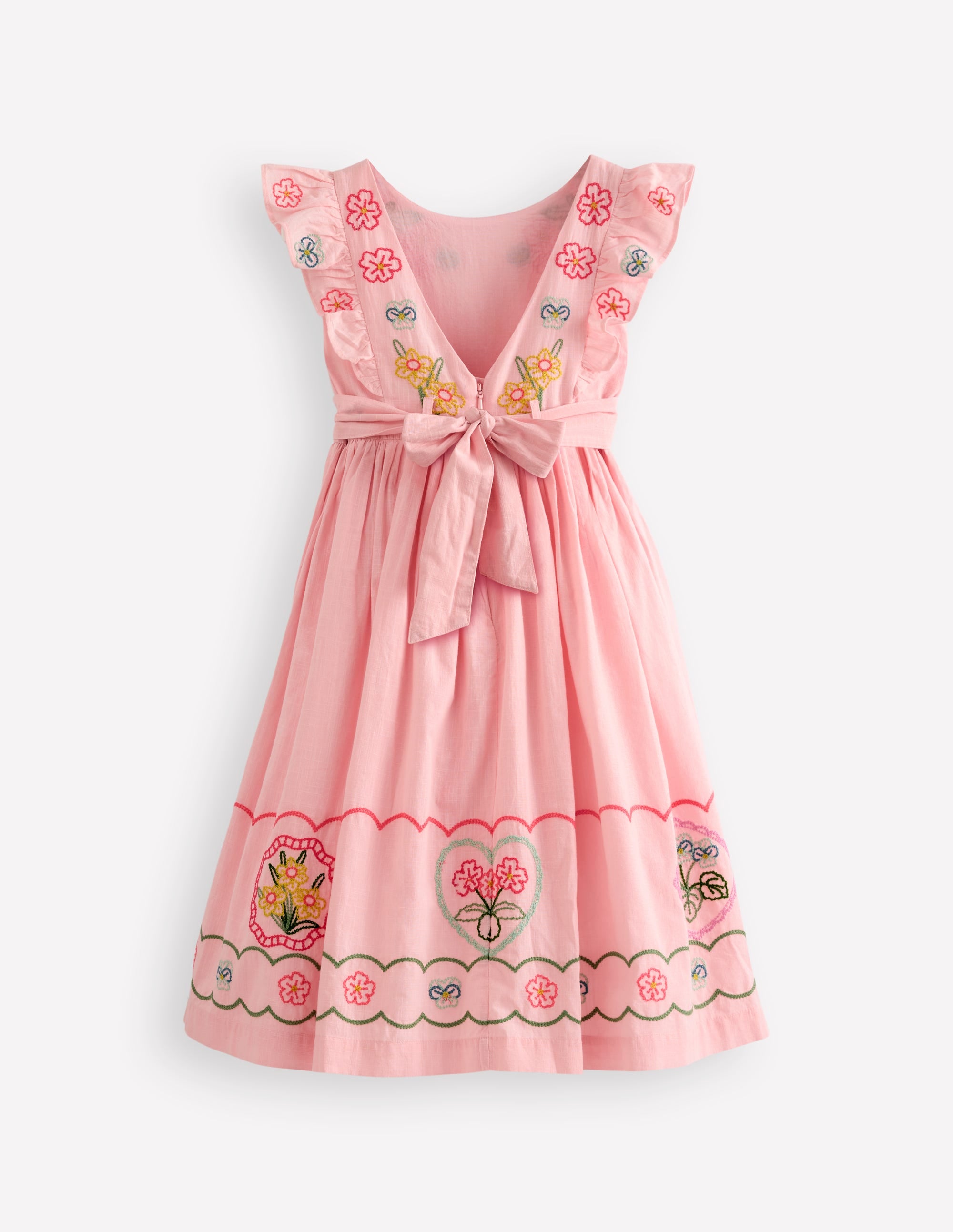 Bow Back Midi Dress-Chalk Pink - Image 2