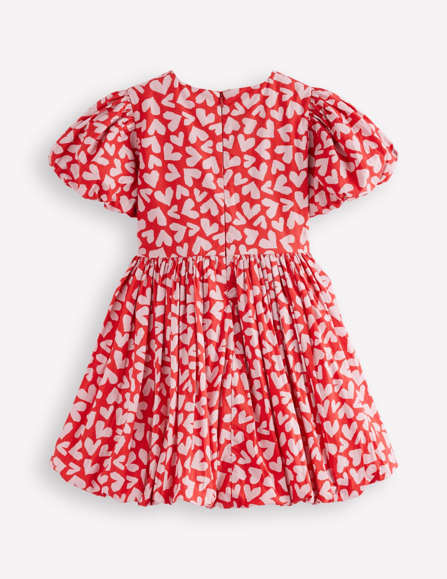 Bubble Hem Dress-Red Hearts