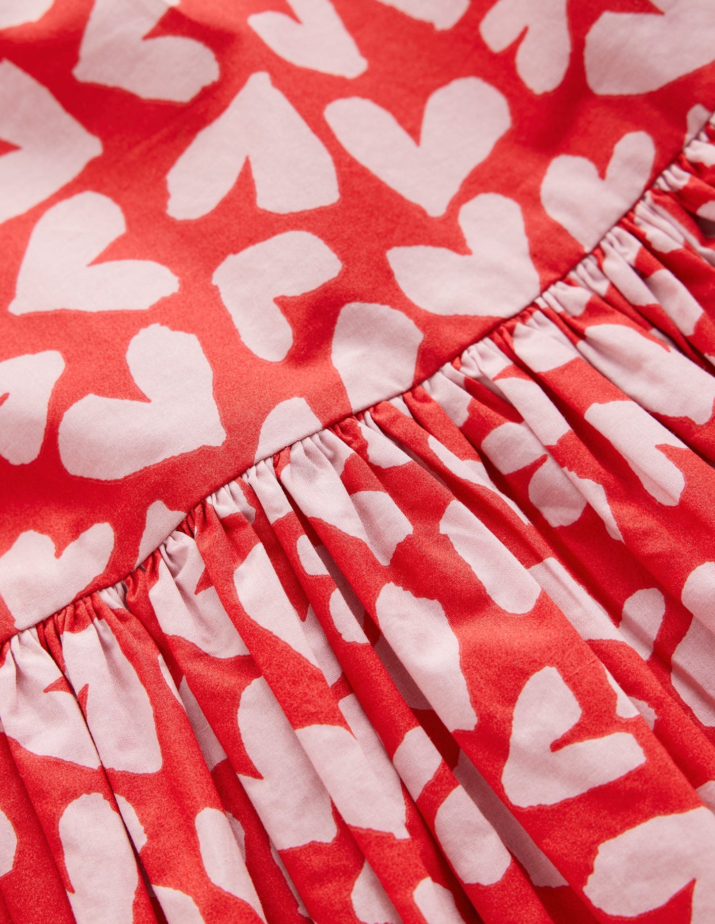 Bubble Hem Dress-Red Hearts