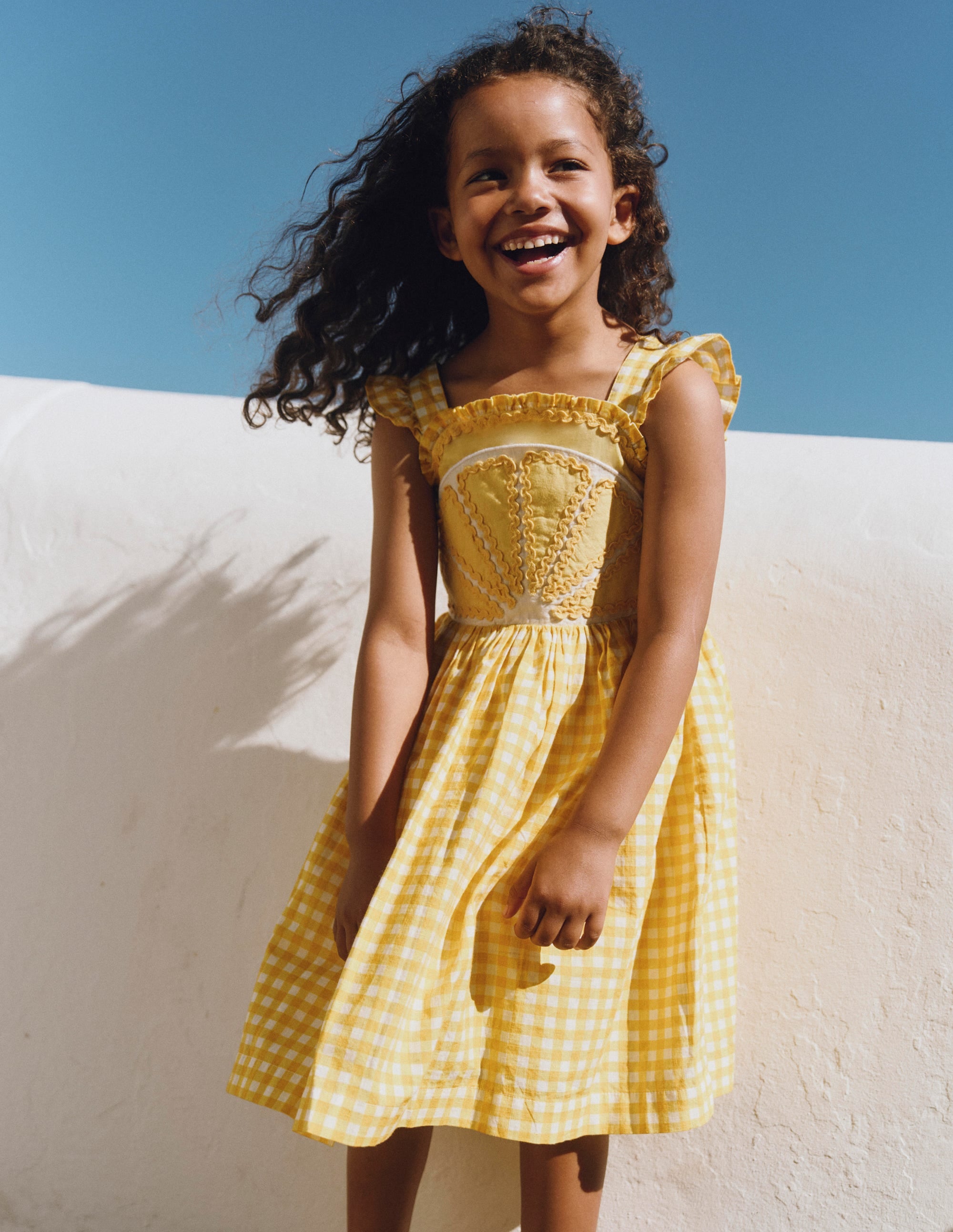 Novelty Strappy Dress - Lemon Gingham