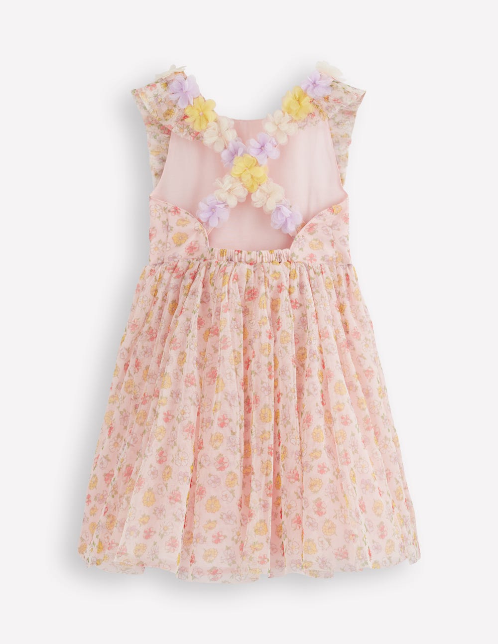 Flutter Strap Back Dress-Soft Ivory Rosa