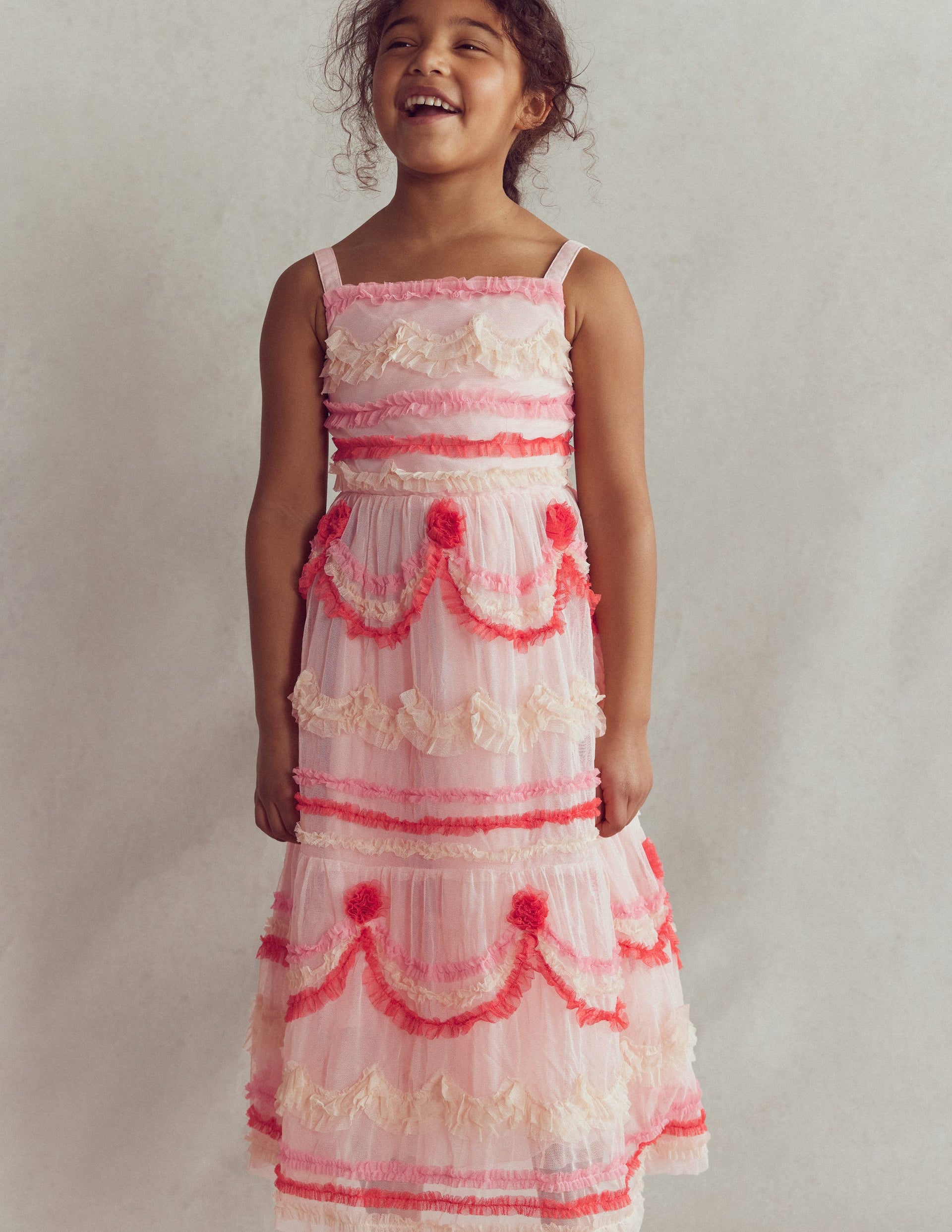 mini boden tulle dress Boden Girls Tiered Cake Tulle Dress in Pink
