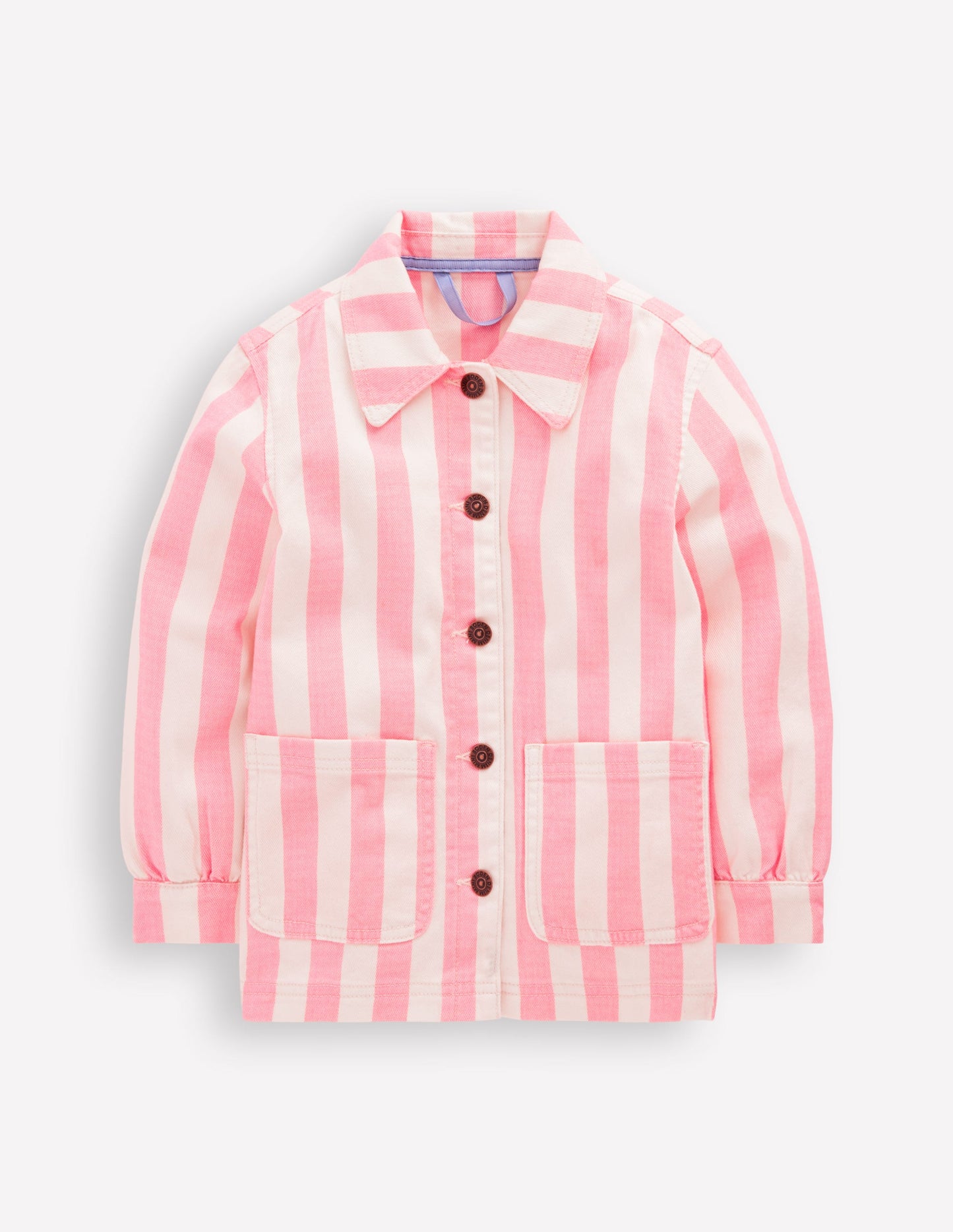 Denim Jacket-Pink Stripes