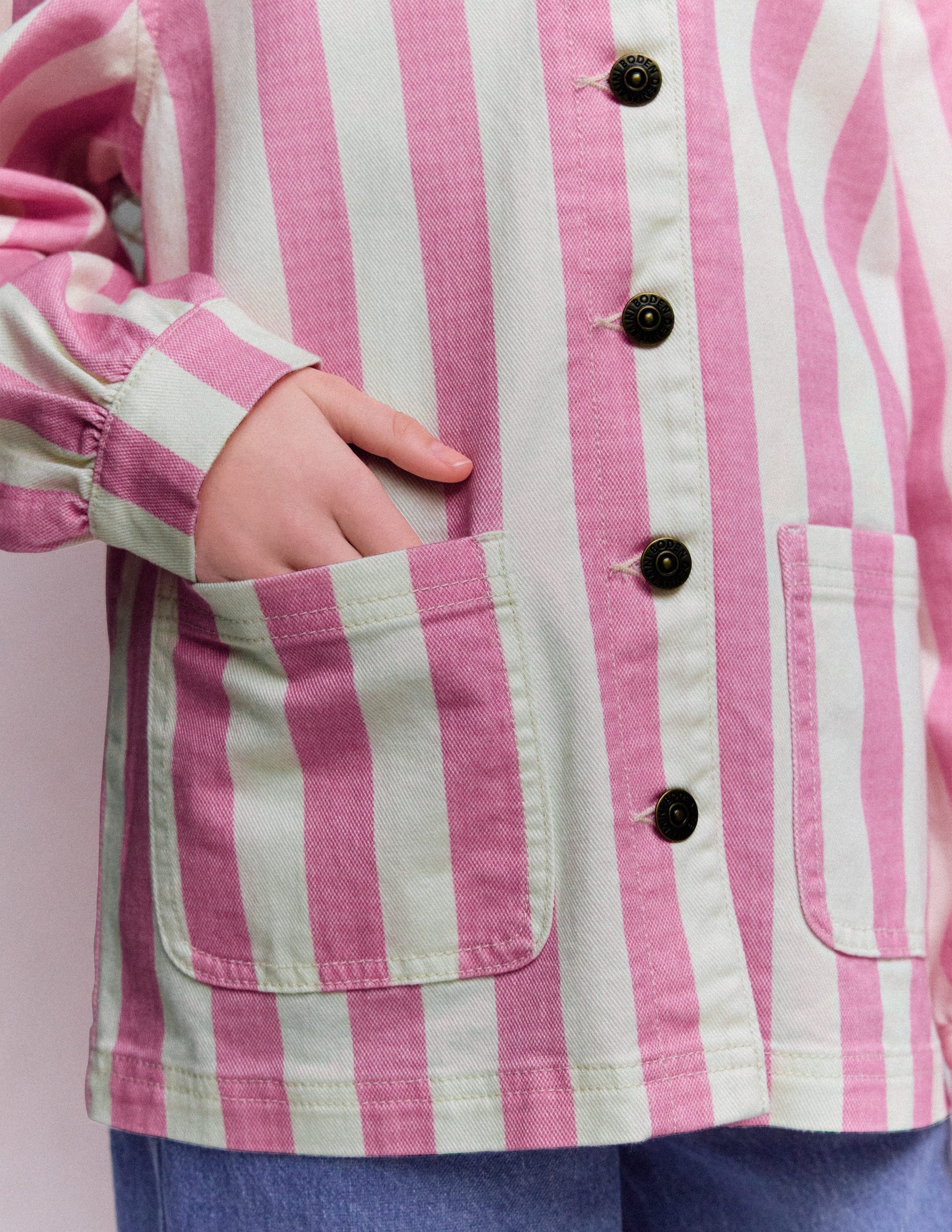 Denim Jacket-Pink Stripes-2