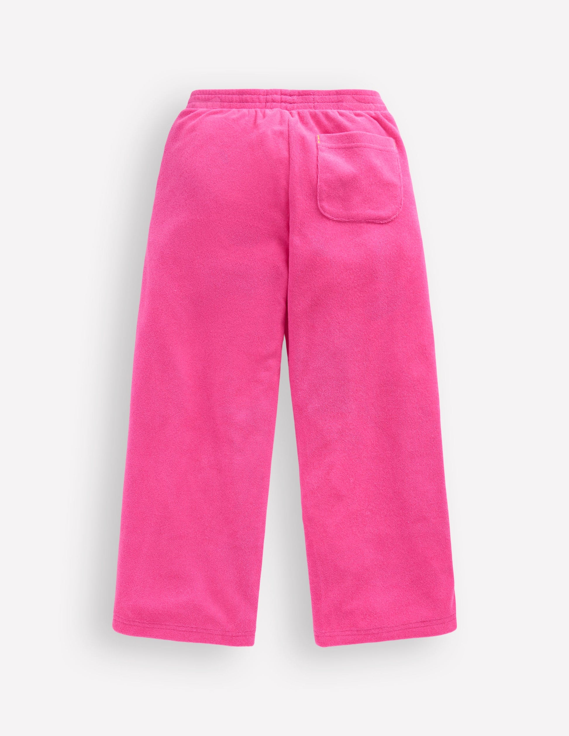 Straight Towelling Pants-Pink Embroidered-4