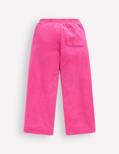 Straight Towelling Pants-Pink Embroidered-4