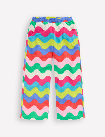 Straight Towelling Pants-Multi Wave Stripe-1