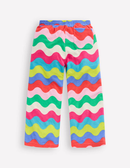 Straight Towelling Pants-Multi Wave Stripe-2