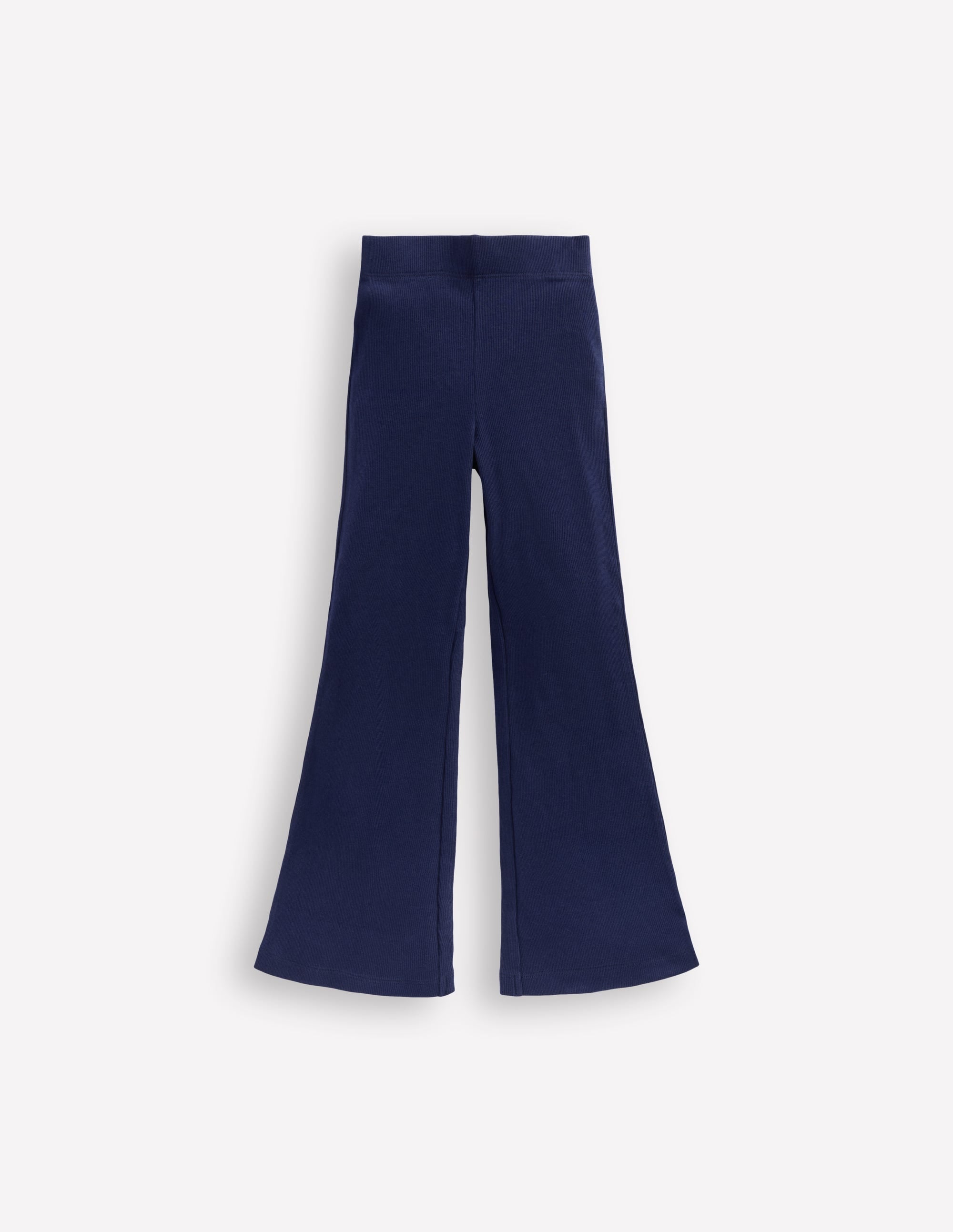 Ribbed Flared Leggings-College Navy - Image 5