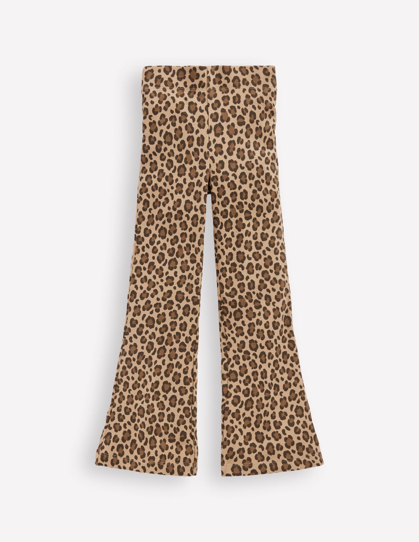 Ribbed Flared Legging-Leopard