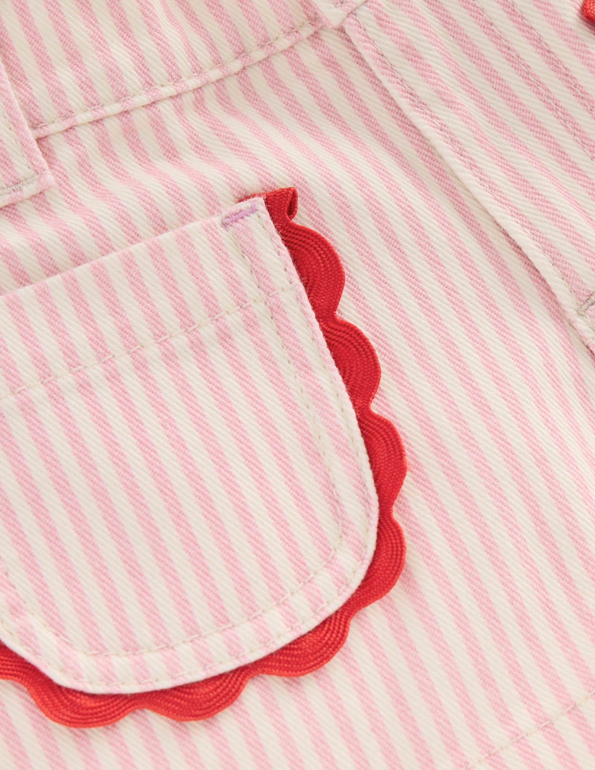 Patch Pocket Shorts-Pink Ticking Stripe - Image 3
